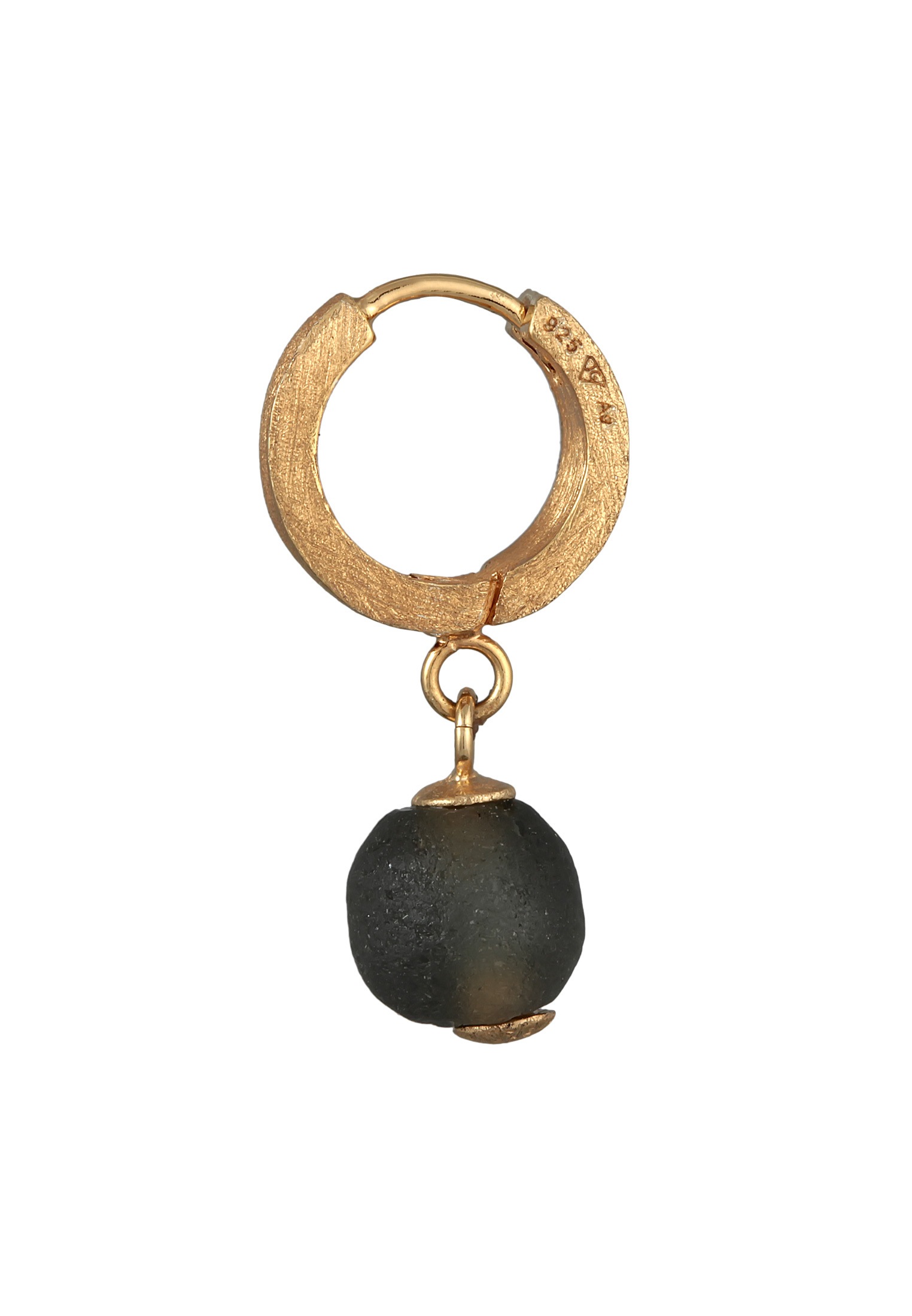 Kuzzoi Paar Creolen »Ohrringe Herren Single Creole mit Glasperle 925 Silber«