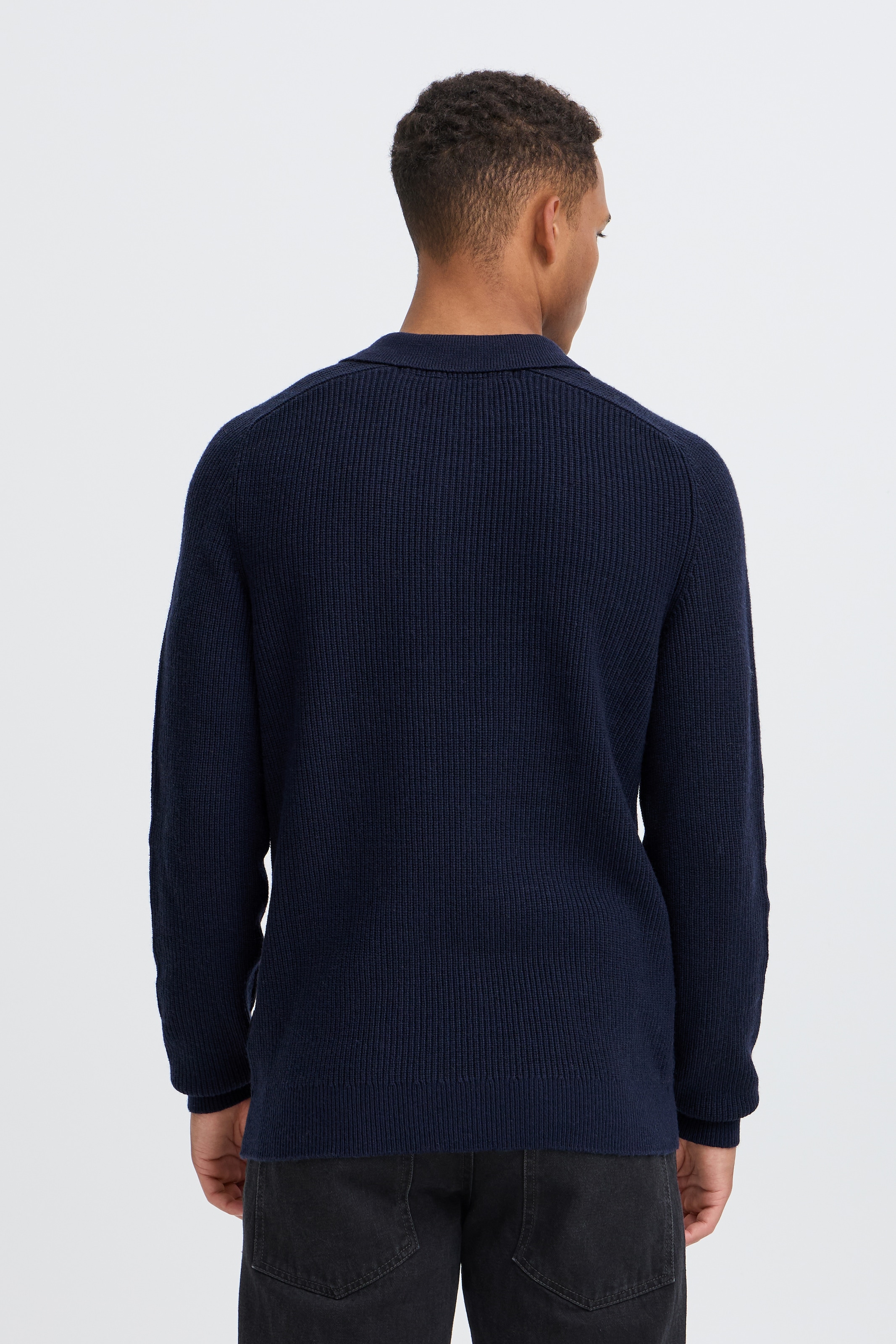 Blend Rundhalspullover »BHBOS KNIT POLO« Materialmix, regular fit
