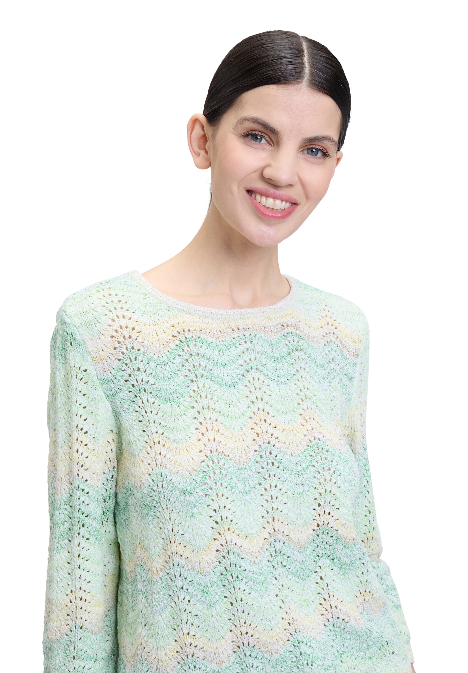 Cartoon Rundhalspullover »Lochstrick-Pullover mit Rundhalsausschnitt«