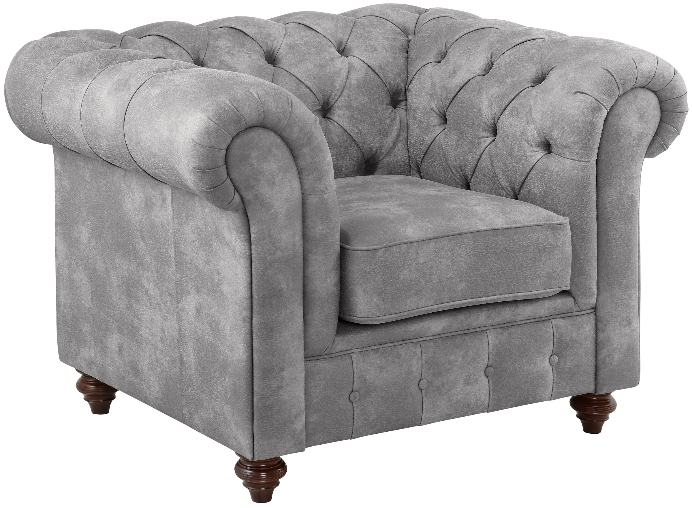 Home affaire Sessel »Chesterfield B/T/H: 105/69/74 cm«, mit hochwertiger Knopfheftung, auch in Leder