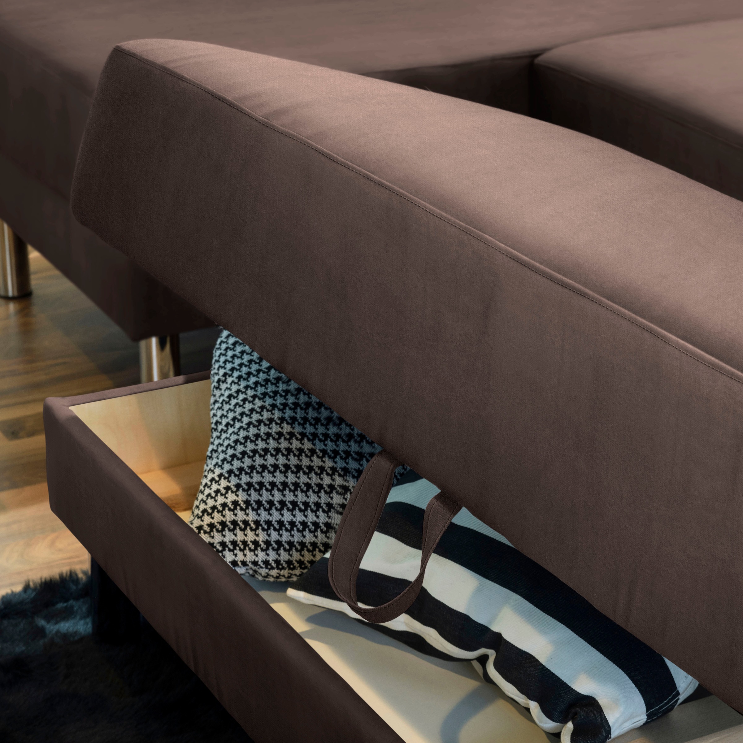 Max Winzer® Schlafsofa »Just Fresh«, mit Rückenverstellung, inklusive Stauraumhocker