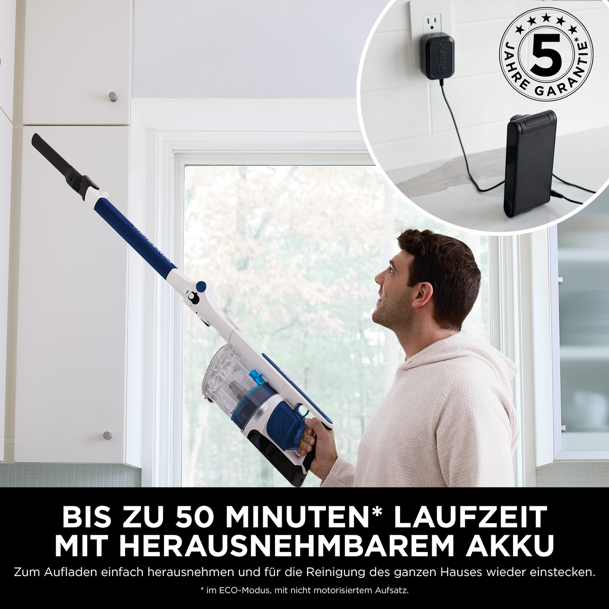 Shark Akku-Hand-und Stielstaubsauger »Shark PowerPro Akku-Sauger mit Anti Hair Wrap & FloorDetect IZ380EU«