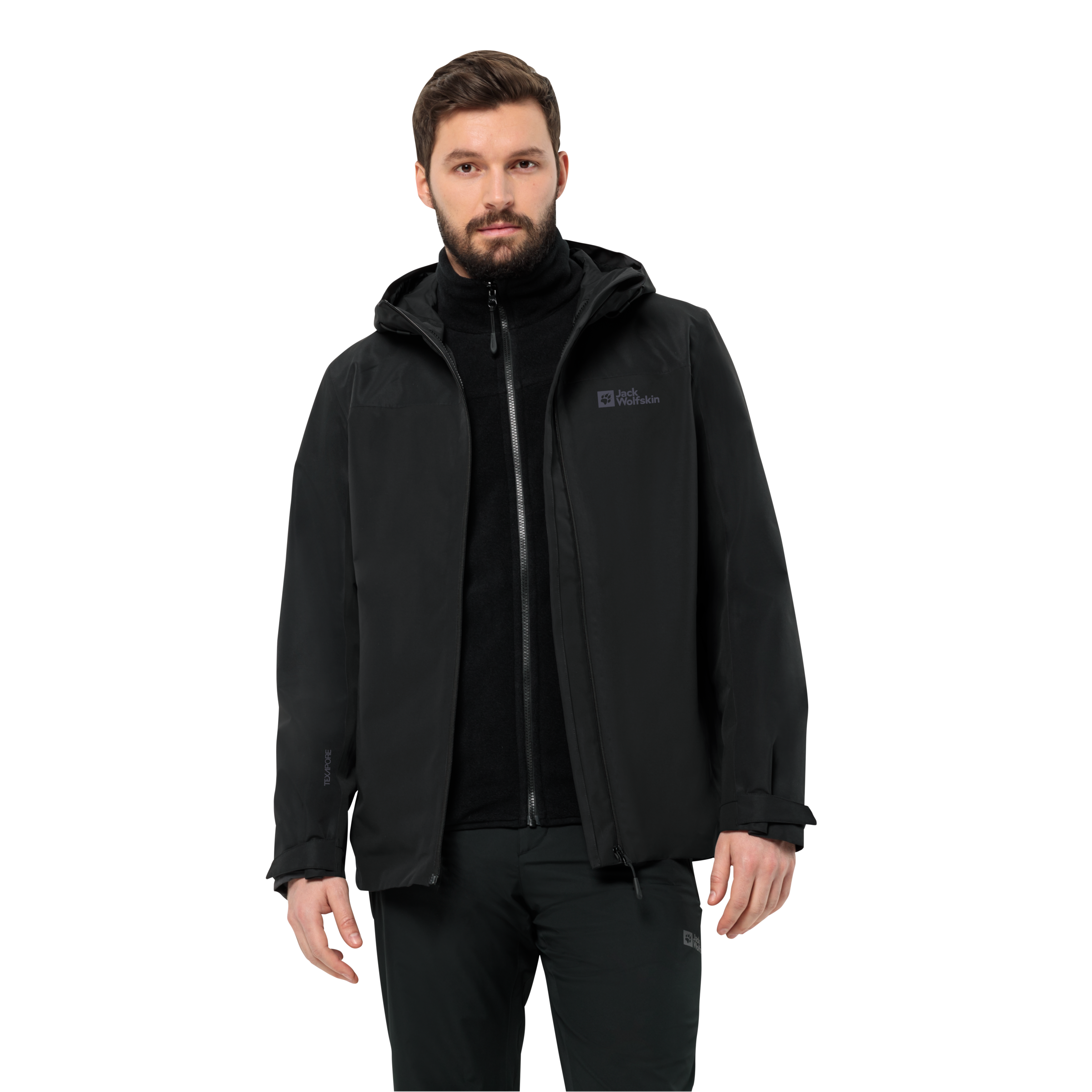 Jack Wolfskin 3-in-1-Funktionsjacke »TAUBENBERG 3IN1 JKT M«, mit Kapuze, mit wasserabweisenden Reißverschlüssen