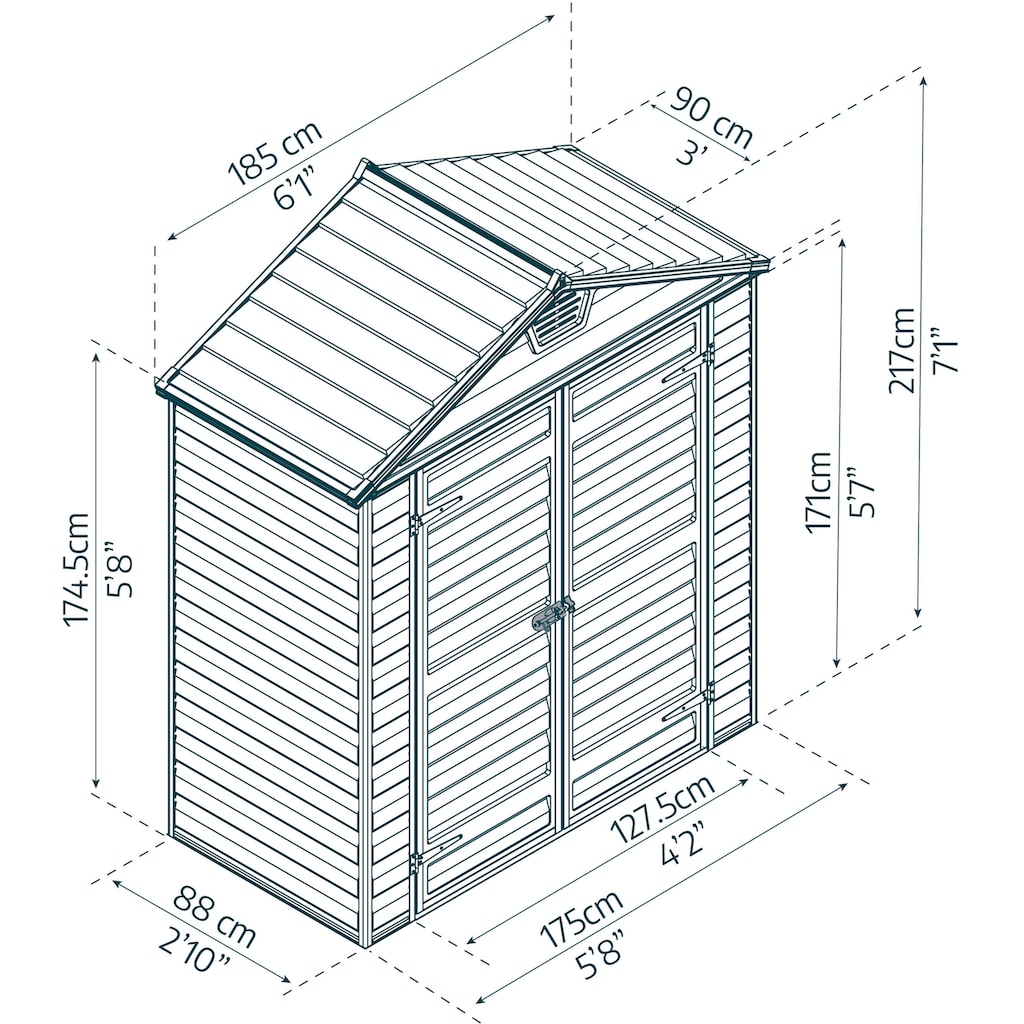 Palram - Canopia Gerätehaus »Skylight 6x3«