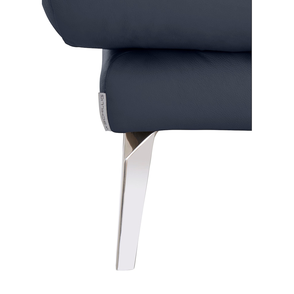 W.SCHILLIG Hocker »softy«, mit dekorativer Heftung im Sitz, Füße Chrom glänzend