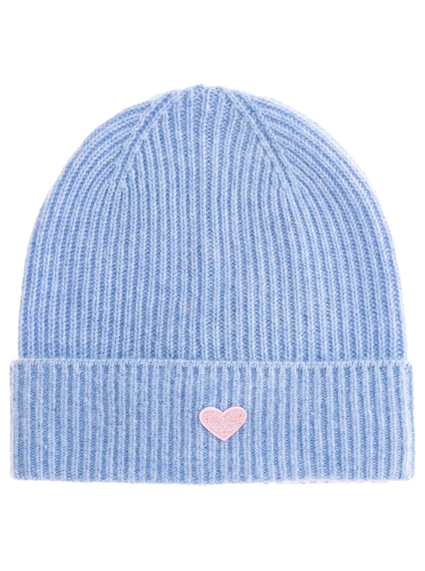 Zwillingsherz Beanie »Beanie with Heart-Patch« Rippstrick, mit breitem Umschlag, wärmend
