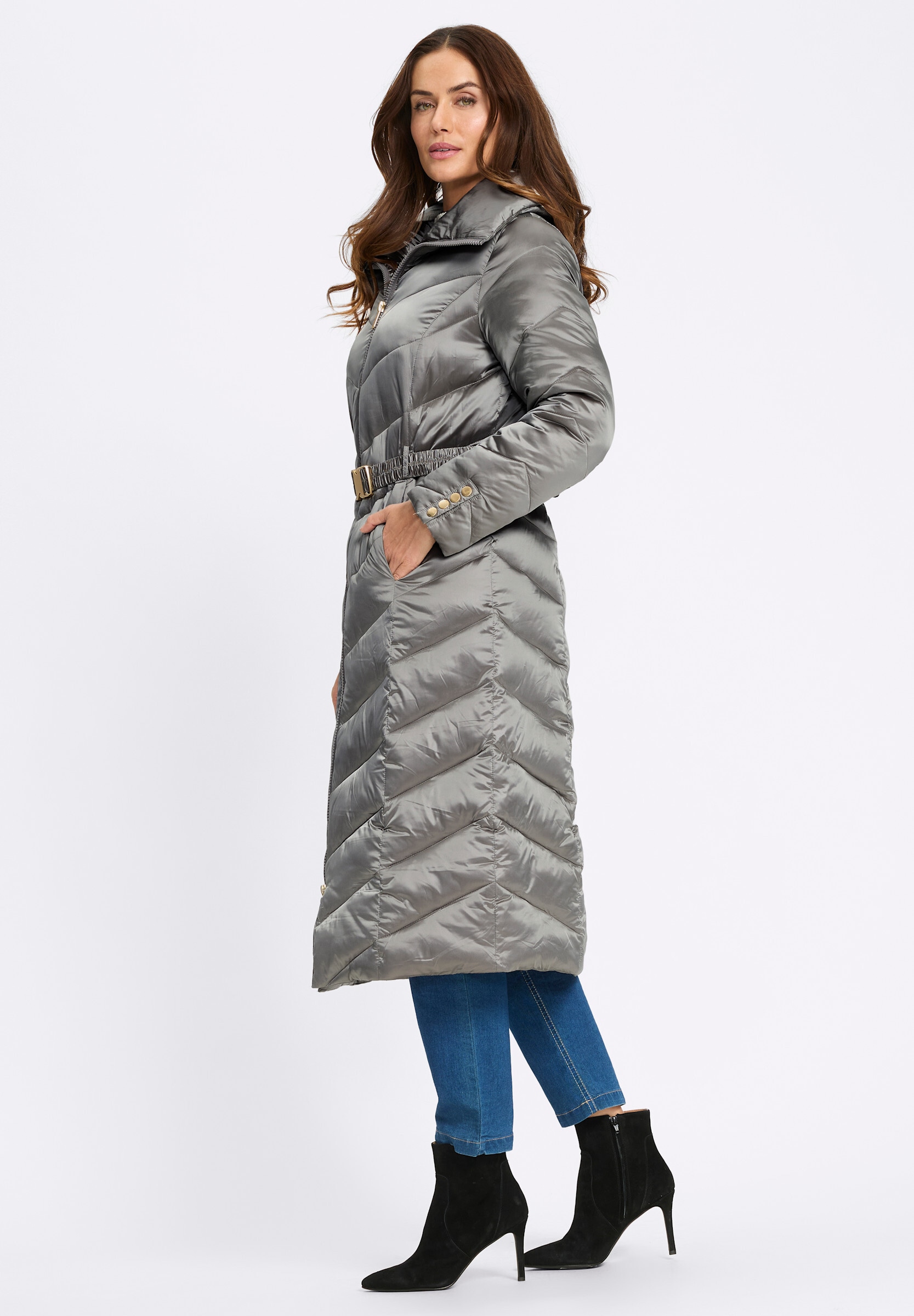heine Steppjacke »Steppmantel Wintermantel in schimmernder Qualität« ohne Kapuze