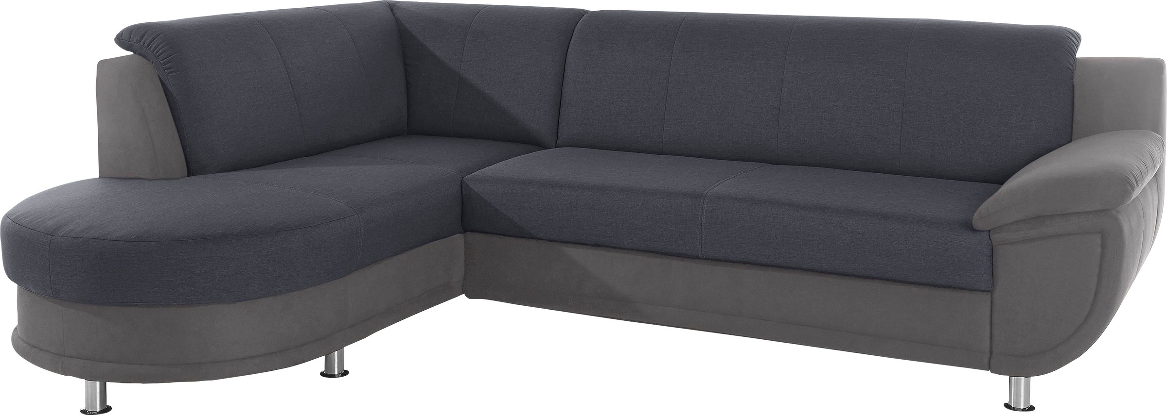 TRENDMANUFAKTUR Ecksofa »Rondo 3, zeitlos und bequem, Materialmix, breite Armlehnen, L-Form«, wahlweise mit Federkern für mehr Komfort, wahlweise mit Bettfunktion