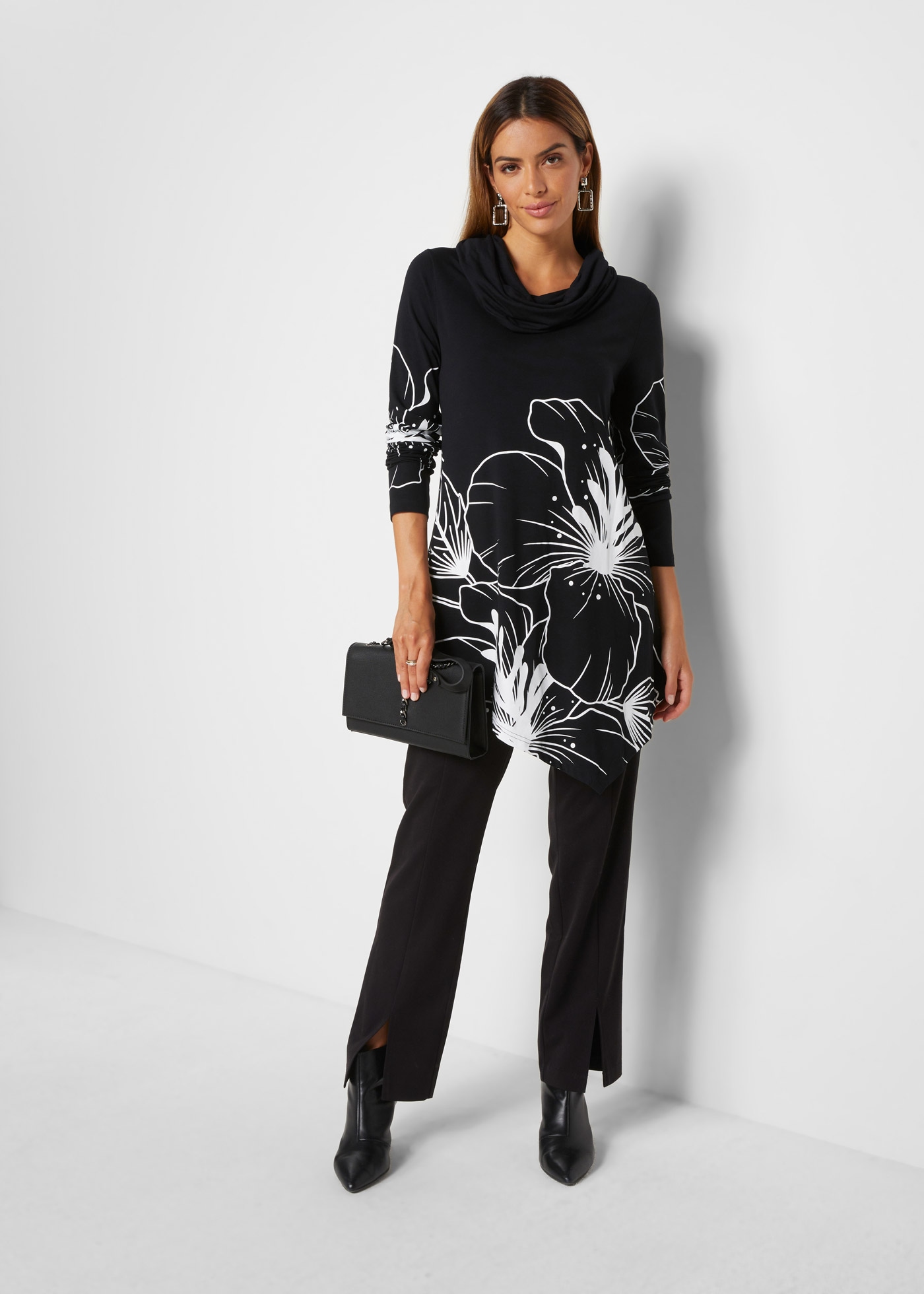 bonprix Longshirt Longshirt mit Rollkragen