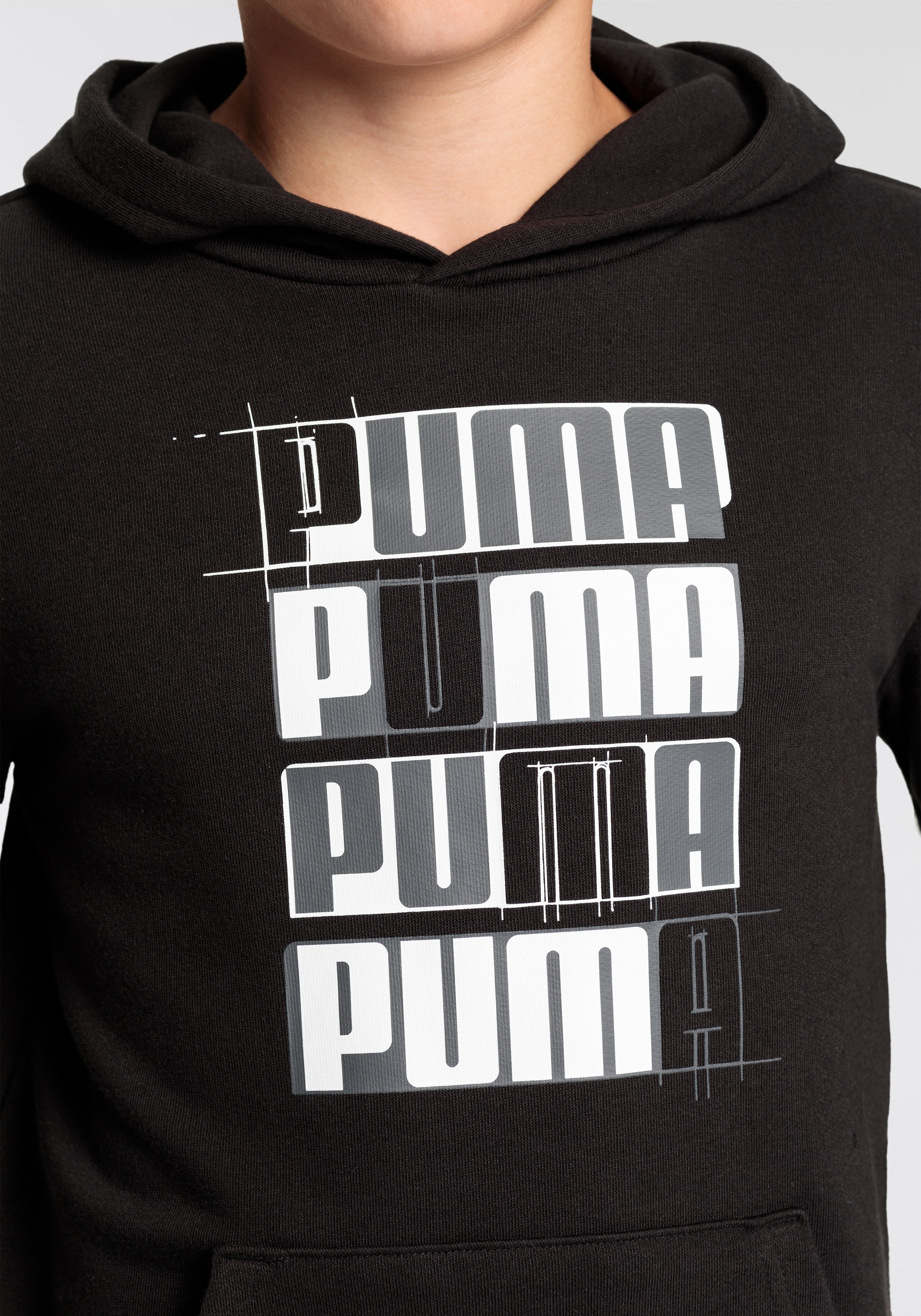 PUMA Kapuzensweatshirt »ESS+ LOGO LAB HOODIE TR B«, mit Kängurutasche, aus Baumwollmischung, Regular Fit
