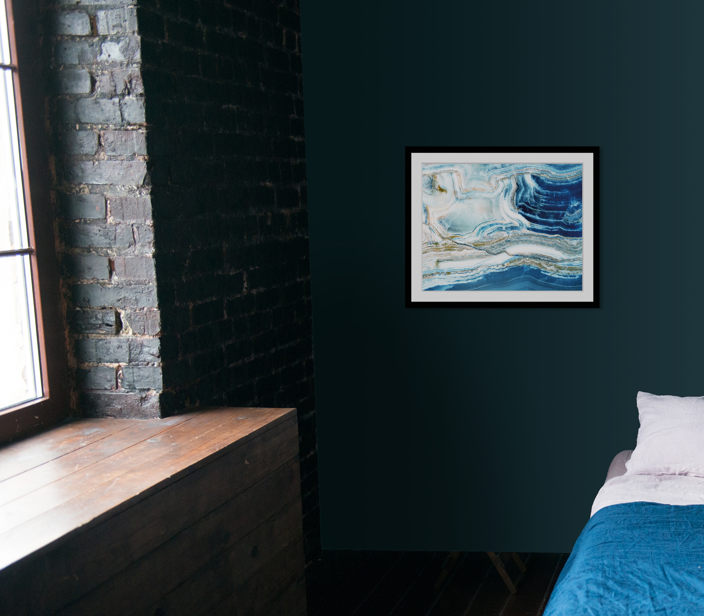 queence Bild »Sonja«, Abstrakt-Stein-Spa-Spirituelle Bilder, HD Premium Poster-Druck inkl. Holzrahmen