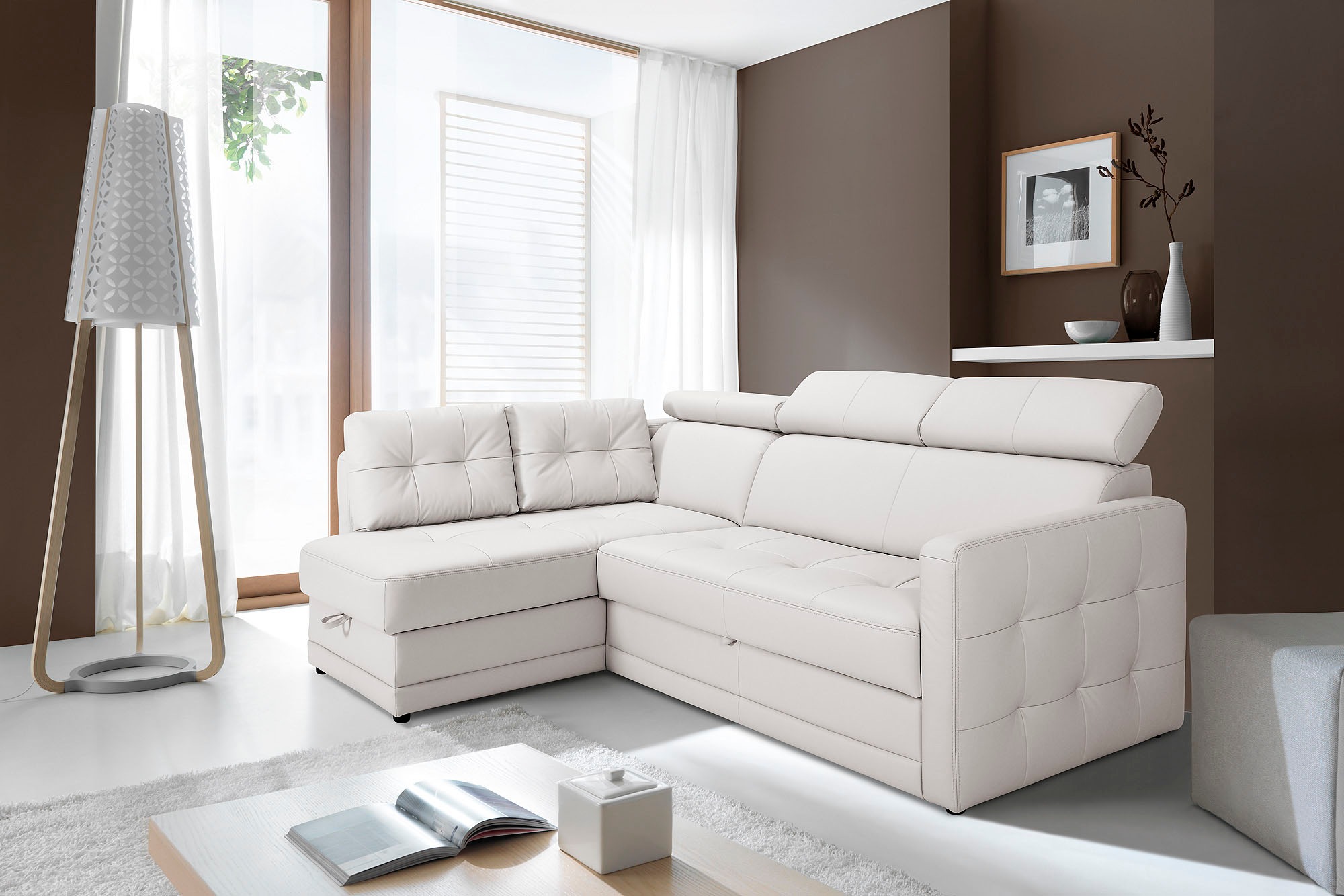 exxpo - sofa fashion Ecksofa »Arles, bequeme Federkernunterfederung, OTTOs Choice, L-Form«, wahlweise mit Bettfunktion und Bettkasten, inkl. Kopfteilverstellung