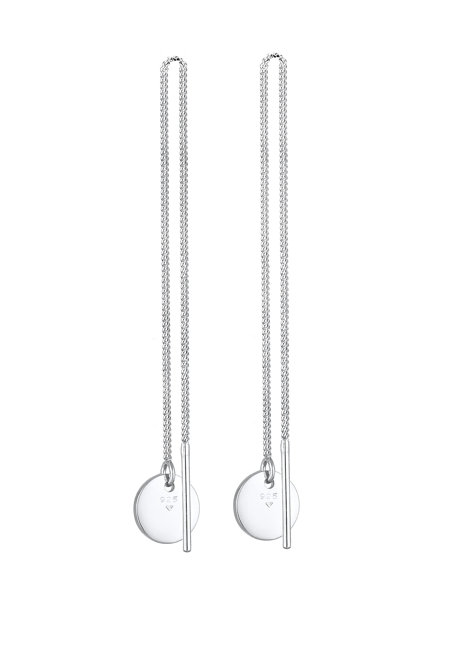 Elli Paar Ohrhänger »Ohrringe Durchzieher Plättchen Kreis Hänger 925 Silber«