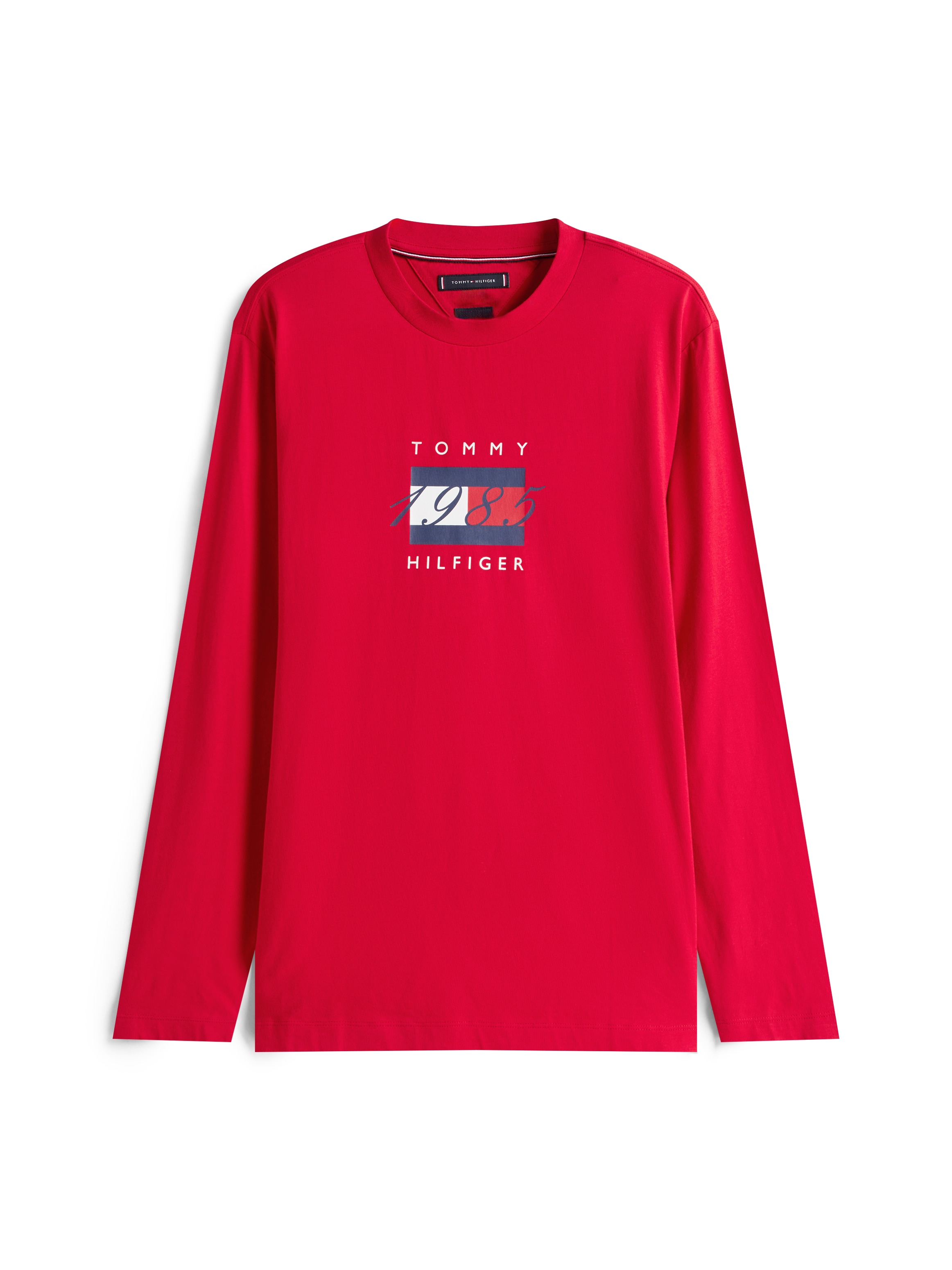 Tommy Hilfiger Langarmshirt »LINEAR FLAG GRAPHIC«, Jersey, Rundhals, Regular Fit, Longsleeve
