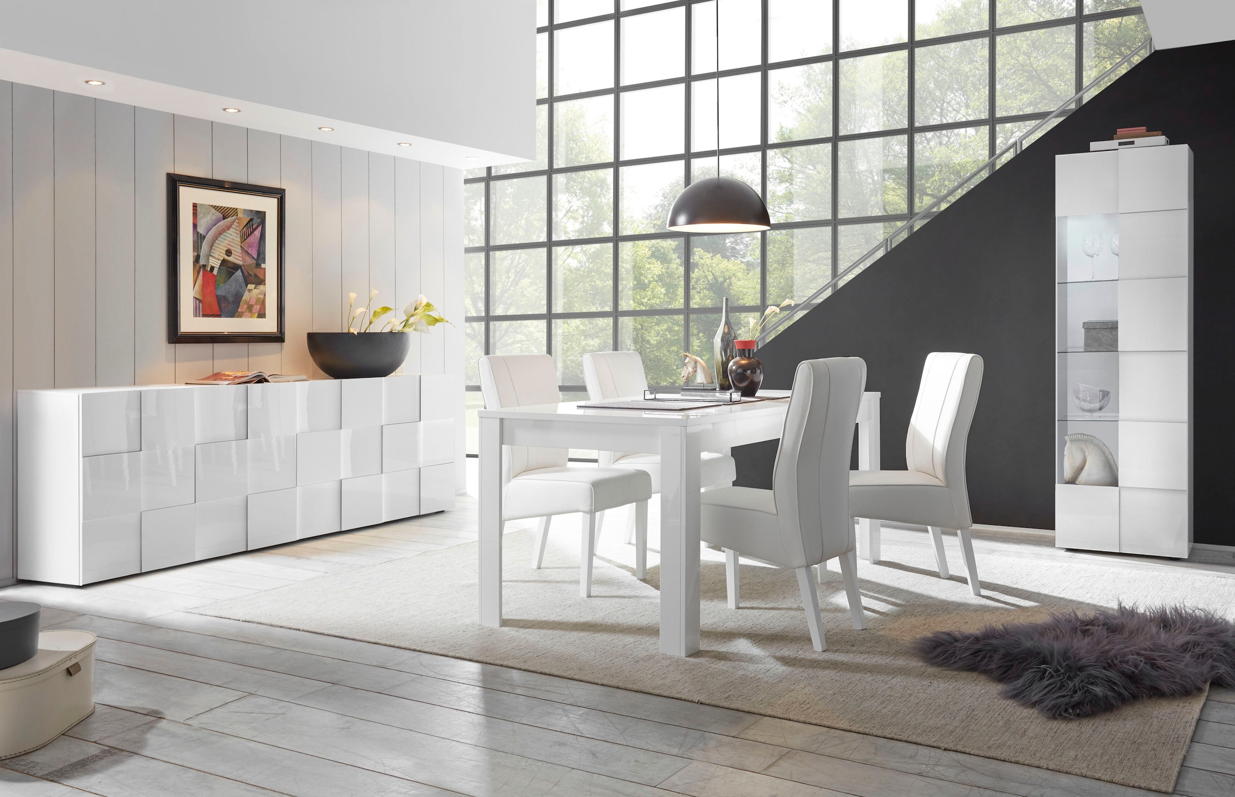 INOSIGN Sideboard »Dama Breite 241, Kommode 4 Türen, Anrichte« Front in 3D-Optik, viel Stauraum, verschiedene Farben