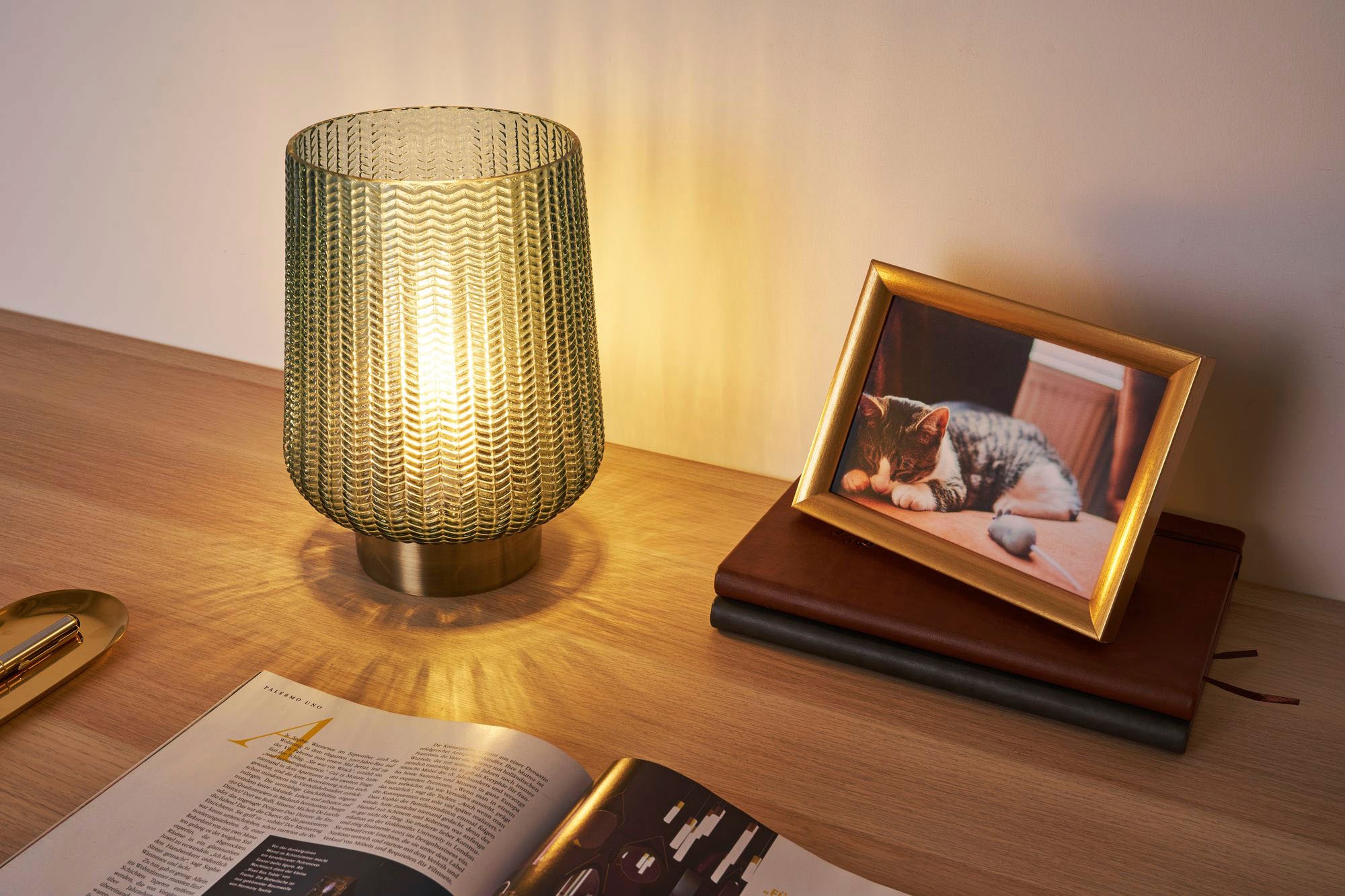 Pauleen Tischleuchte »Pretty Glamour«, 1 flammig, Leuchtmittel E27 | Leuchtmittel wechselbar, E27, Batterbiebetrieben, Timerfunktion, Windlicht
