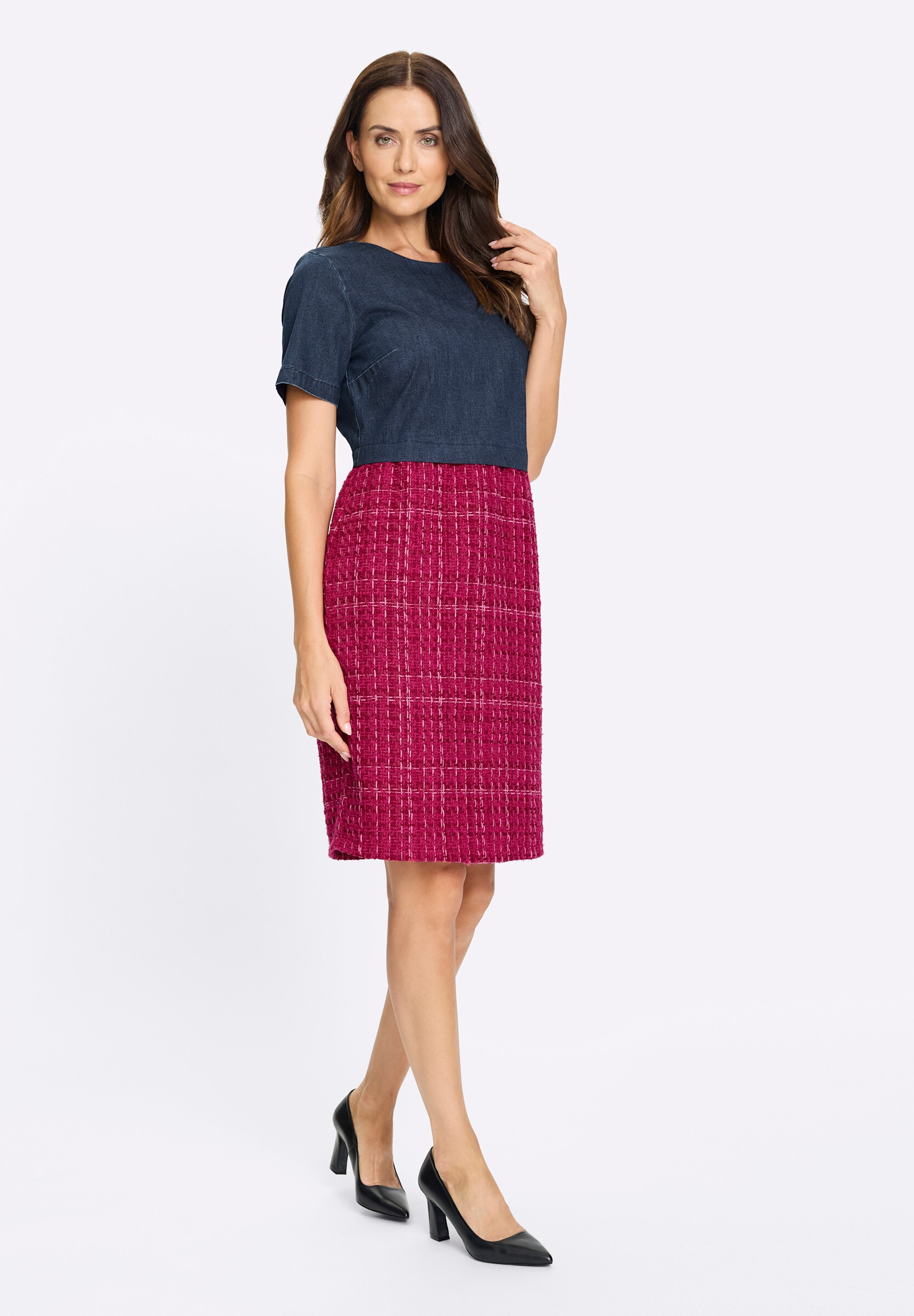 heine Jerseykleid »Kleid Bleistiftkleid in 2-in-1-Optik« Ohne Taschen