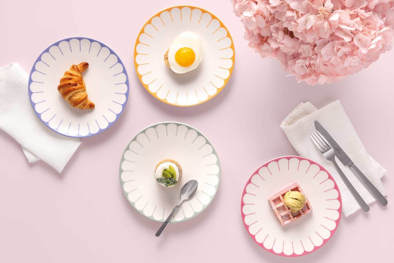 Villeroy & Boch Frühstücksteller »Frühstücksteller Fleur Couleur ø 21,2 cm 4er Set bunt«