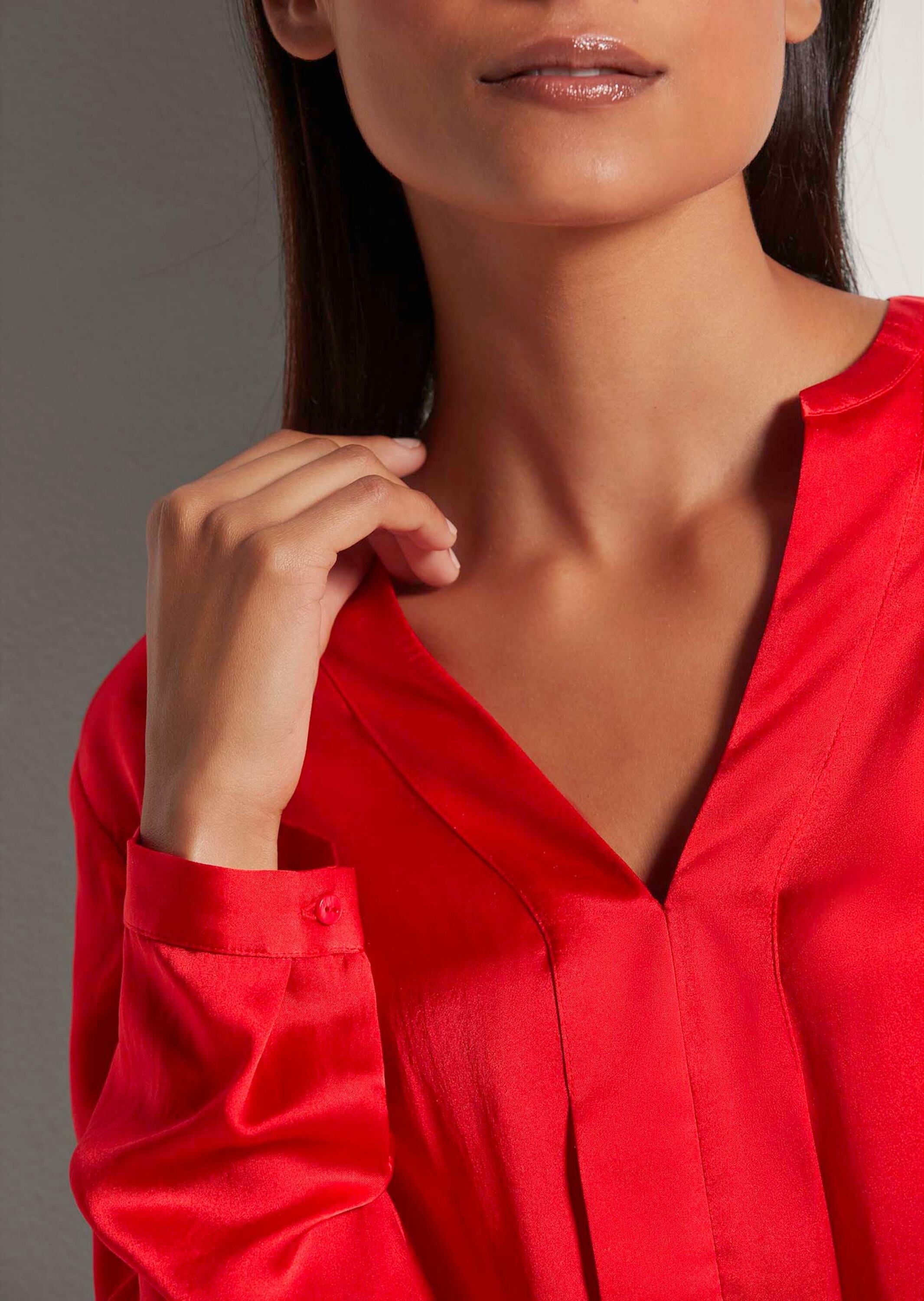 MADELEINE Langarmbluse »Bluse Satinbluse aus reiner Seide«