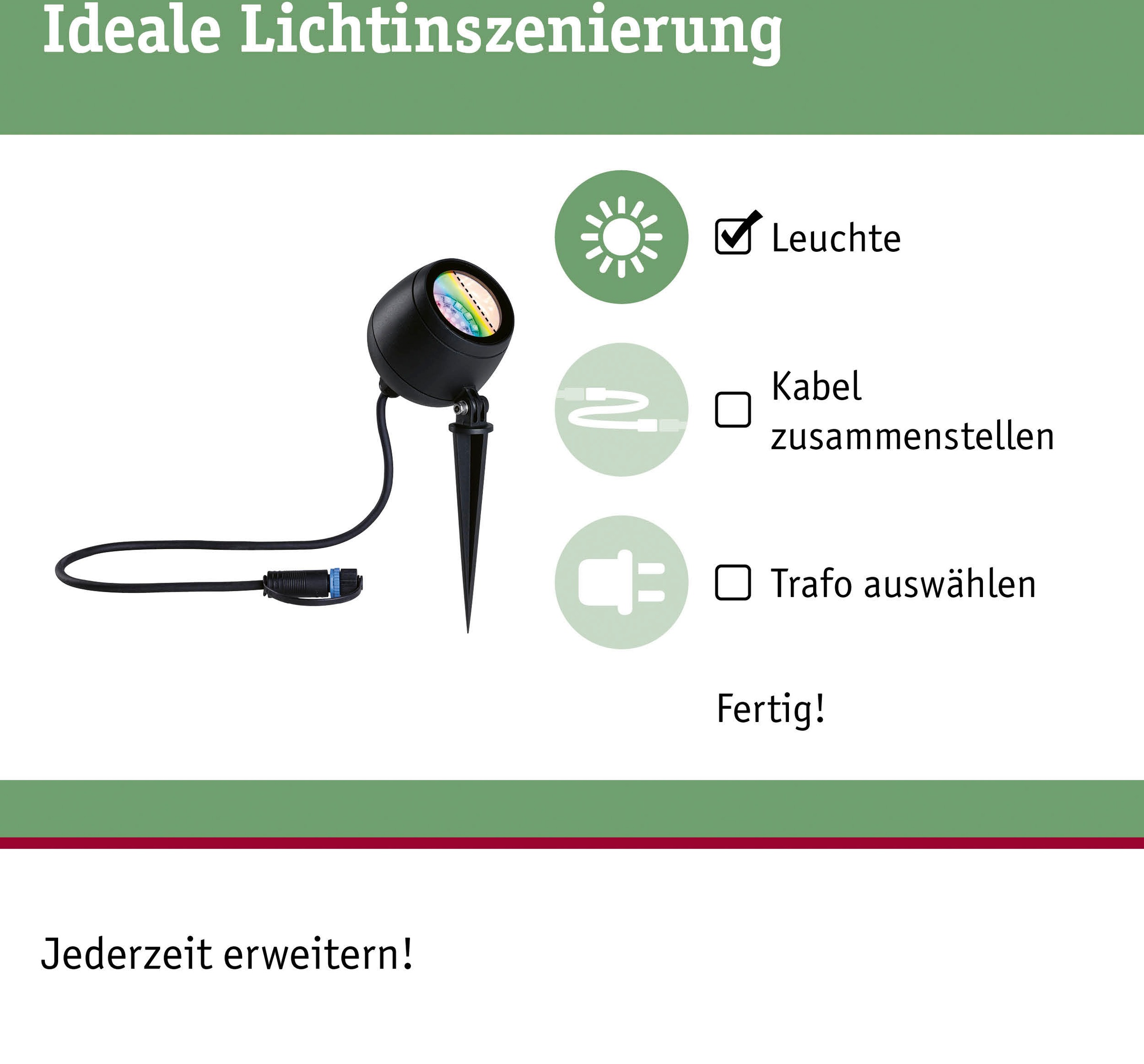 Paulmann LED Gartenleuchte »Outdoor Plug & Shine Spot Kikolo RGBW ZigBee«, 1 flammig, RGBW ZigBee
