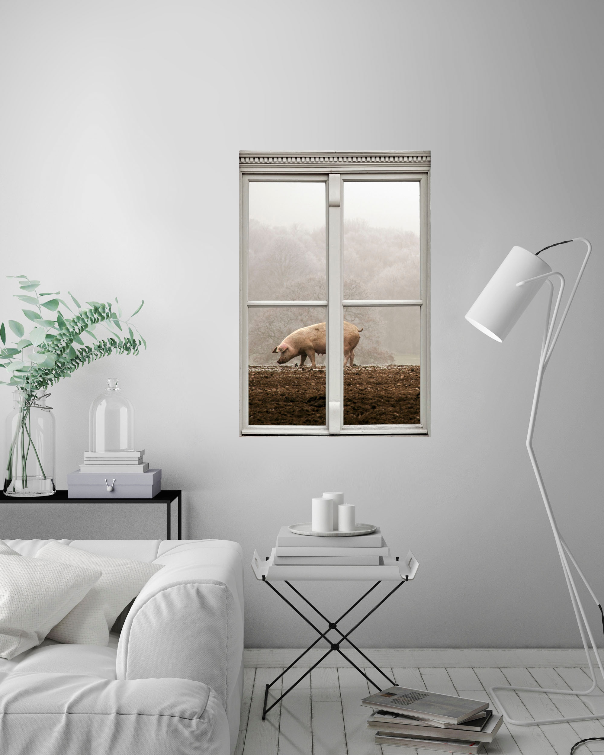 queence Wandsticker »Schwein« Wandsticker, Wandbild, selbstklebend, 3D, Fenster
