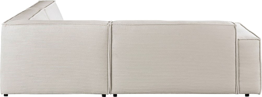 3C Candy Ecksofa »Matteo in elegant, kubischer Formensprache, bequem, L-Form«, mit auffälliger Kedernaht, Cord-Bezug, Lounge-Charakter, OTTOs Choice