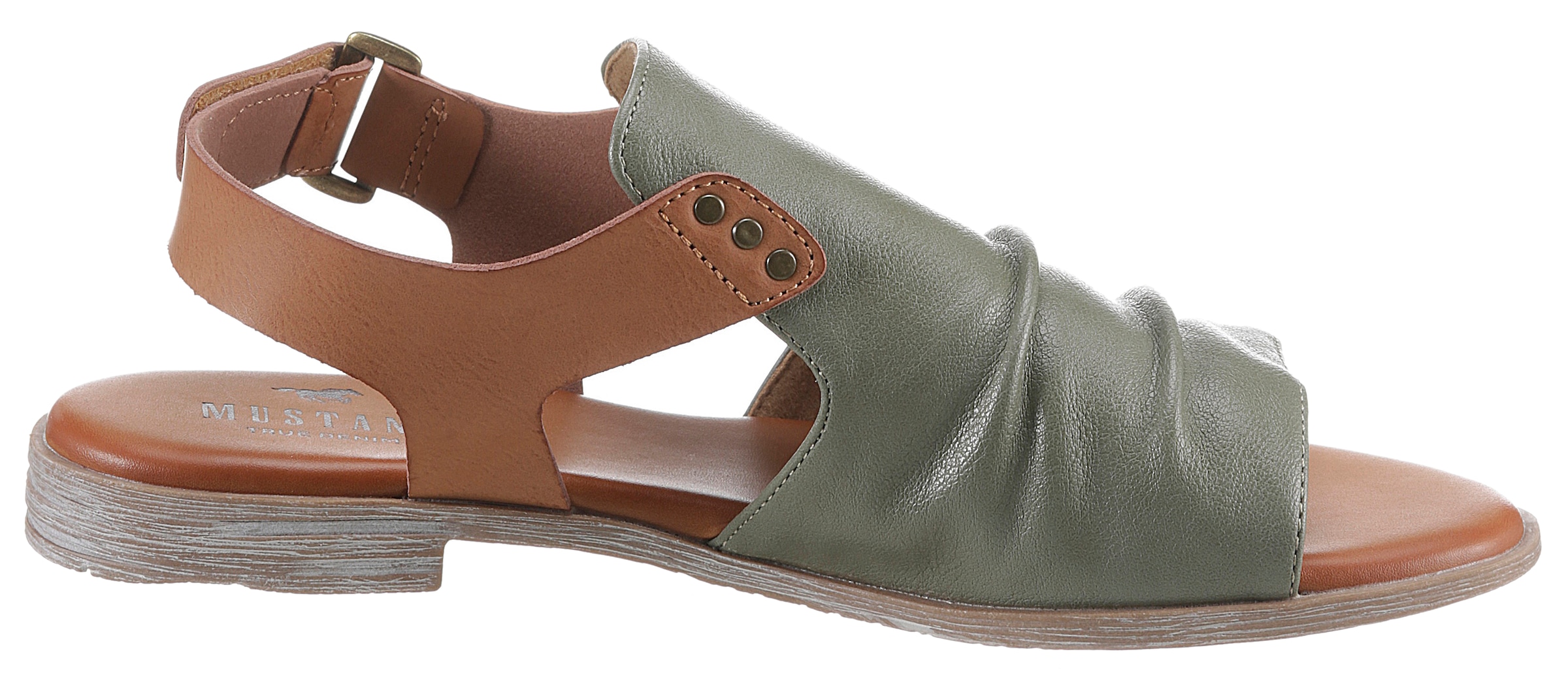 Mustang Shoes Riemchensandale, Sommerschuh, Sandalette, Blockabsatz, mit Klettverschluss
