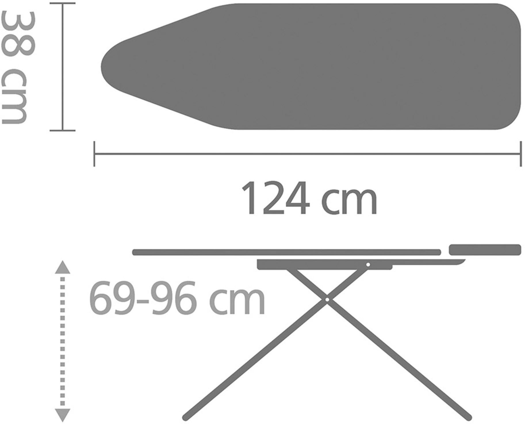 Brabantia Bügelbrett »Bügeltisch B, 124 x 38 cm, Dst-Ablage Solide« Bügelfläche 124 cmx38 cm Fairtrade-zertifiziert