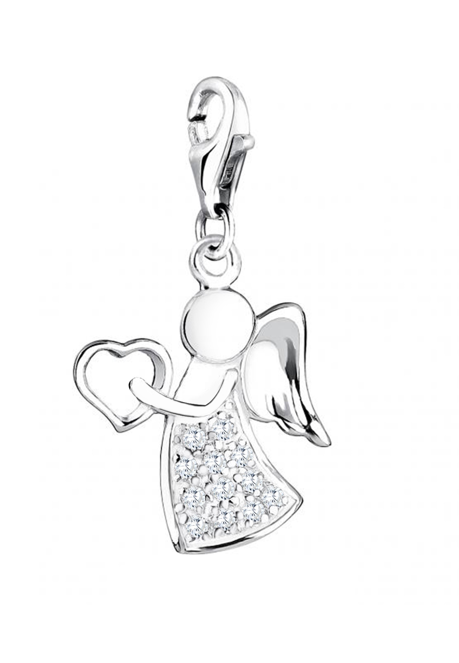 Nenalina Charm-Einhänger »Charm Anhänger Engel Glücksbringer Zirkonia 925 Silber«