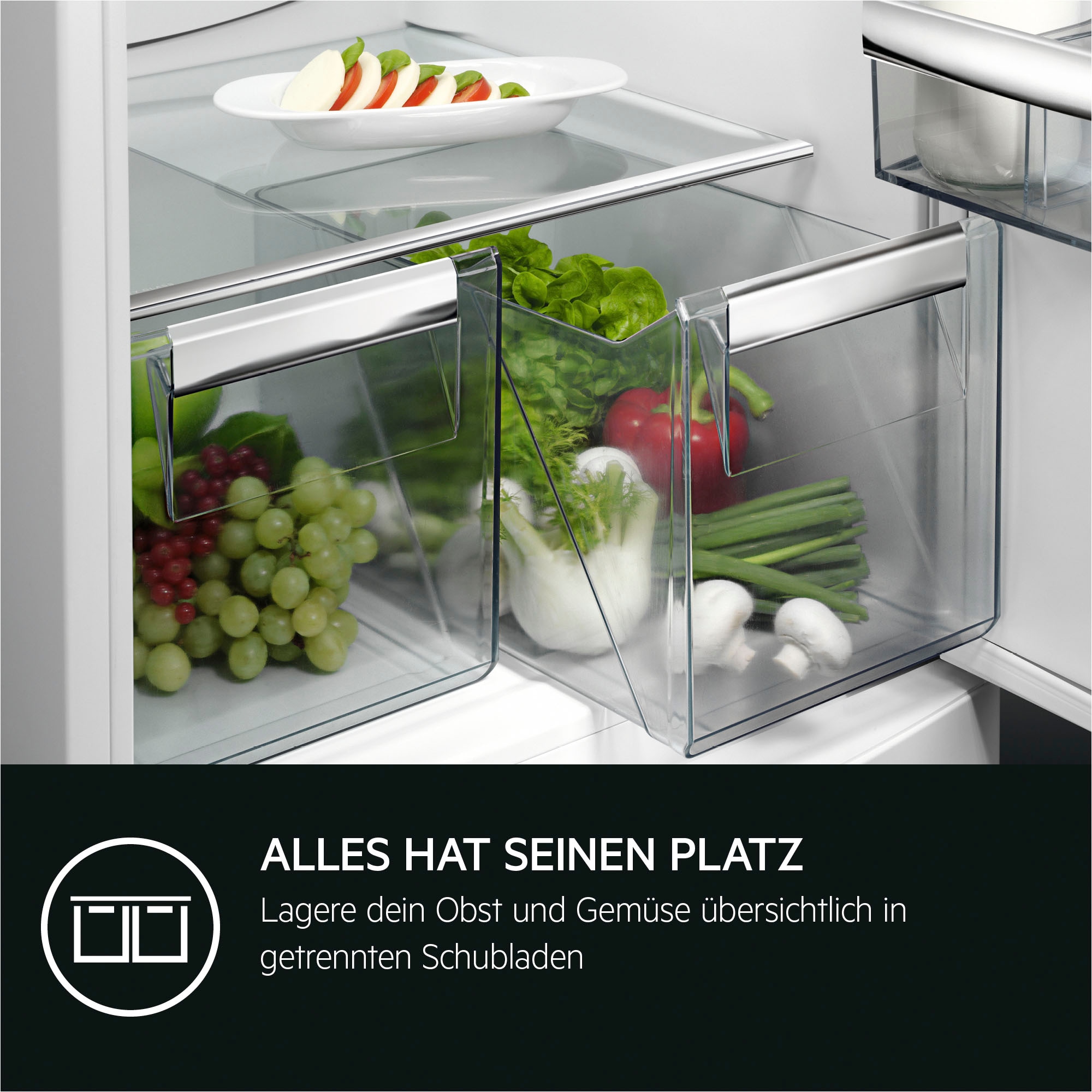 AEG Einbaukühlgefrierkombination Serie 5000 »TSC5S183EF«, ColdSense, LowFrost, LED-Display, beschleunigtes Schnellgefrieren