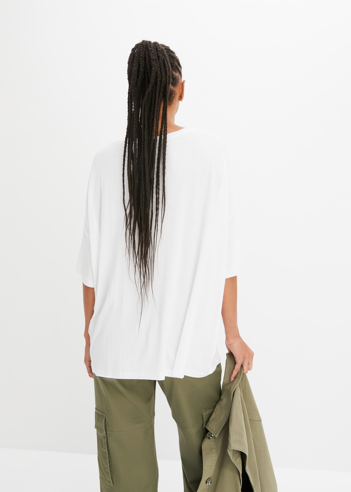 bonprix Oversize-Shirt oversize Passform, Halbarm-Design, aus Viskose und Elasthan