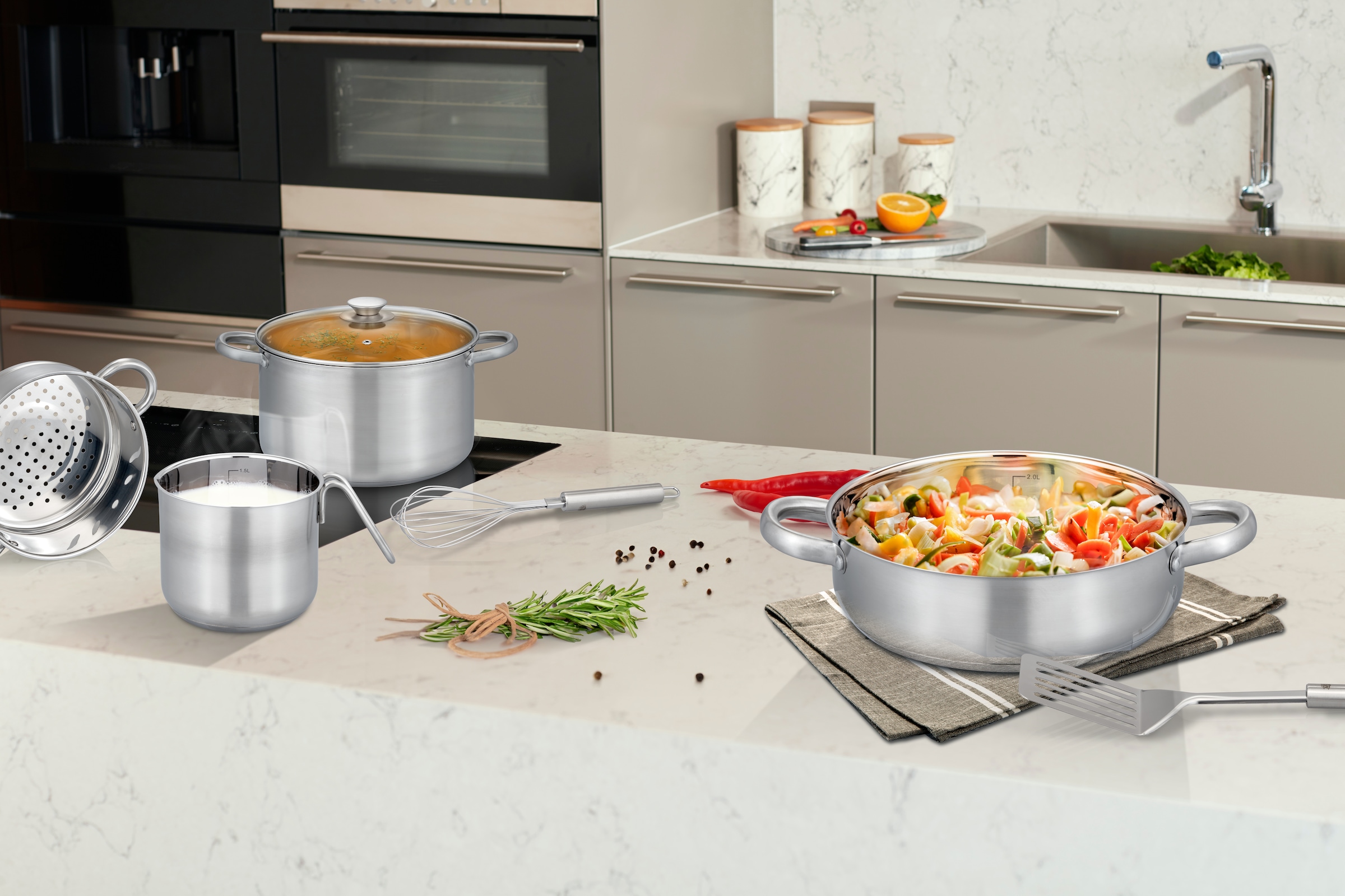 GSW Topf-Set »Toronto« Set, 7 Stk. tlg. Edelstahl