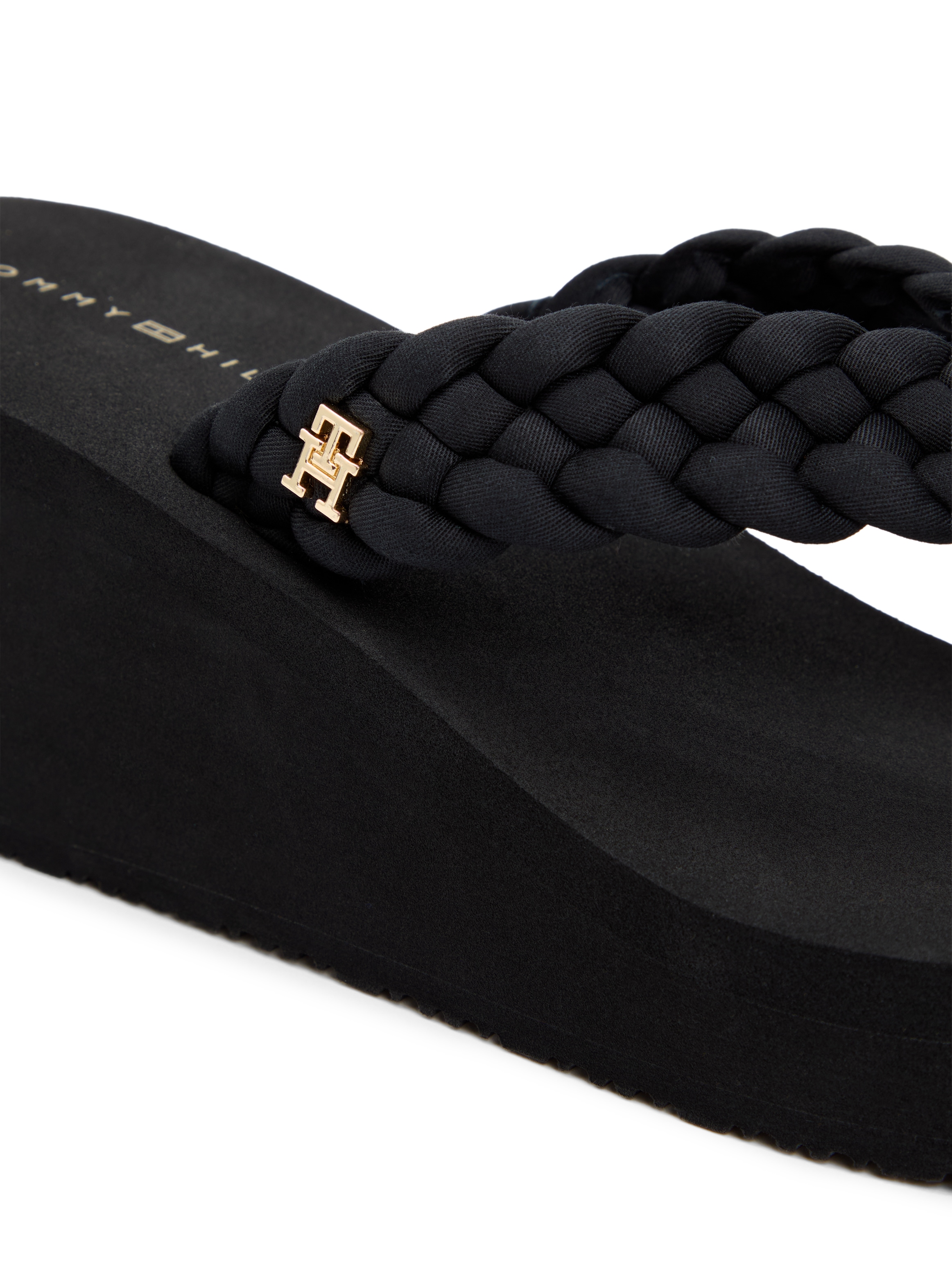 Tommy Hilfiger Zehentrenner »TH WEDGE BRAIDED SUMMER SANDAL«  Keilabsatz, Sommerschuh mit geflochtener Bandage