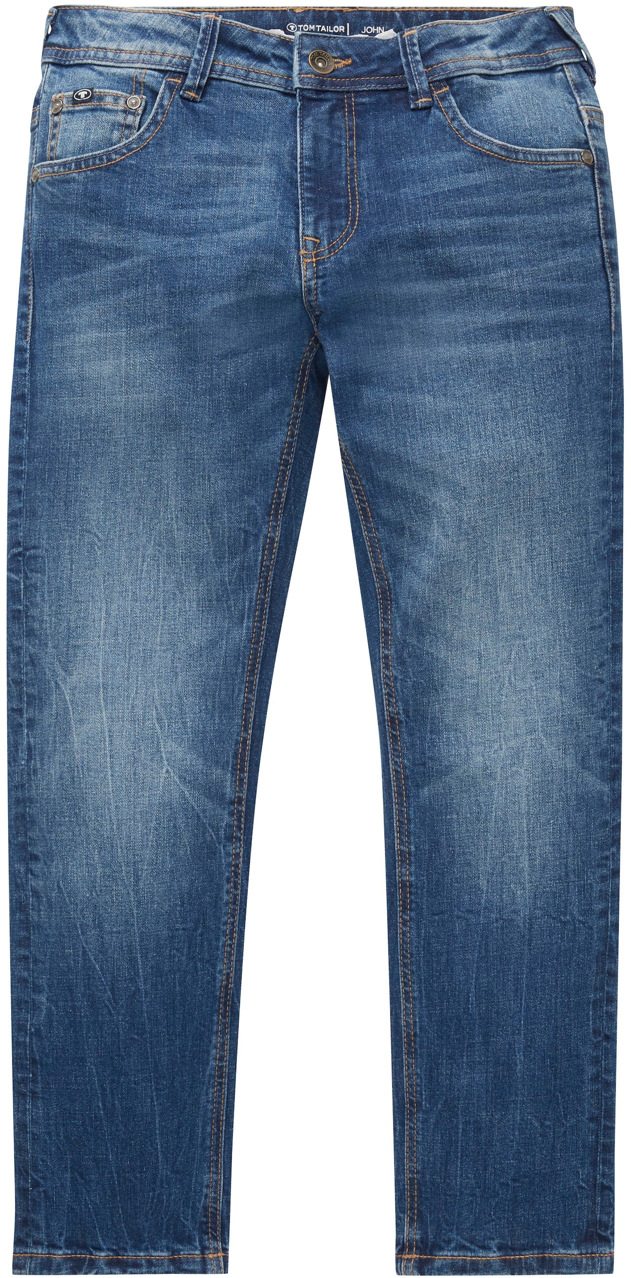 TOM TAILOR 5-Pocket-Jeans, den ♕ Ziernähten Gesäßtaschen coolen mit an bei