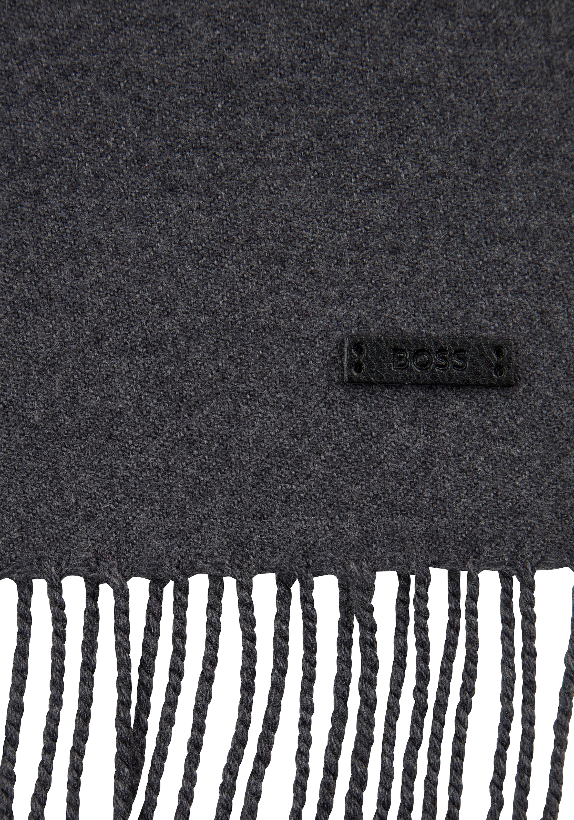 BOSS Wollschal »Naster 35*180« mit gedrehten Fransen 100% Wolle Lederlabel Premium Quality
