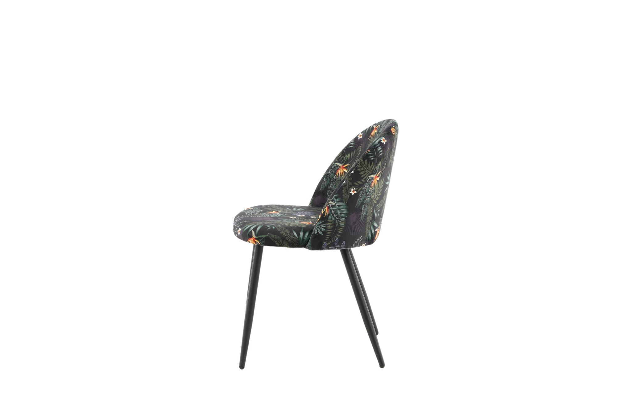 Venture Home Esszimmerstuhl »Velvet, 2er-Set Esszimmerstühle mit Blumenmuster in Schwarz, 150 kg« () 2 Stk.Polsterstuhl, weicher Bezug, Stahlbeine naturholz, weich, einladend