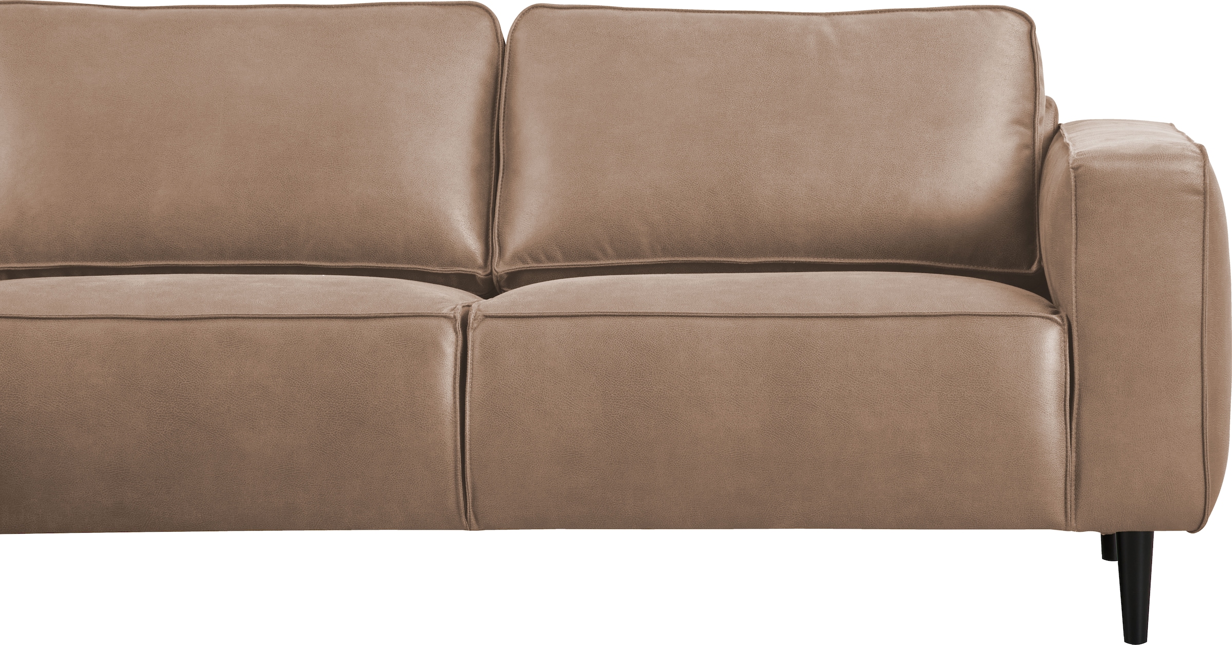 Places of Style Ecksofa »Fumone, Lederoptik oder Soft-Touch Chenille«, Breite 260, mit schwarzen Massivholzfüßen