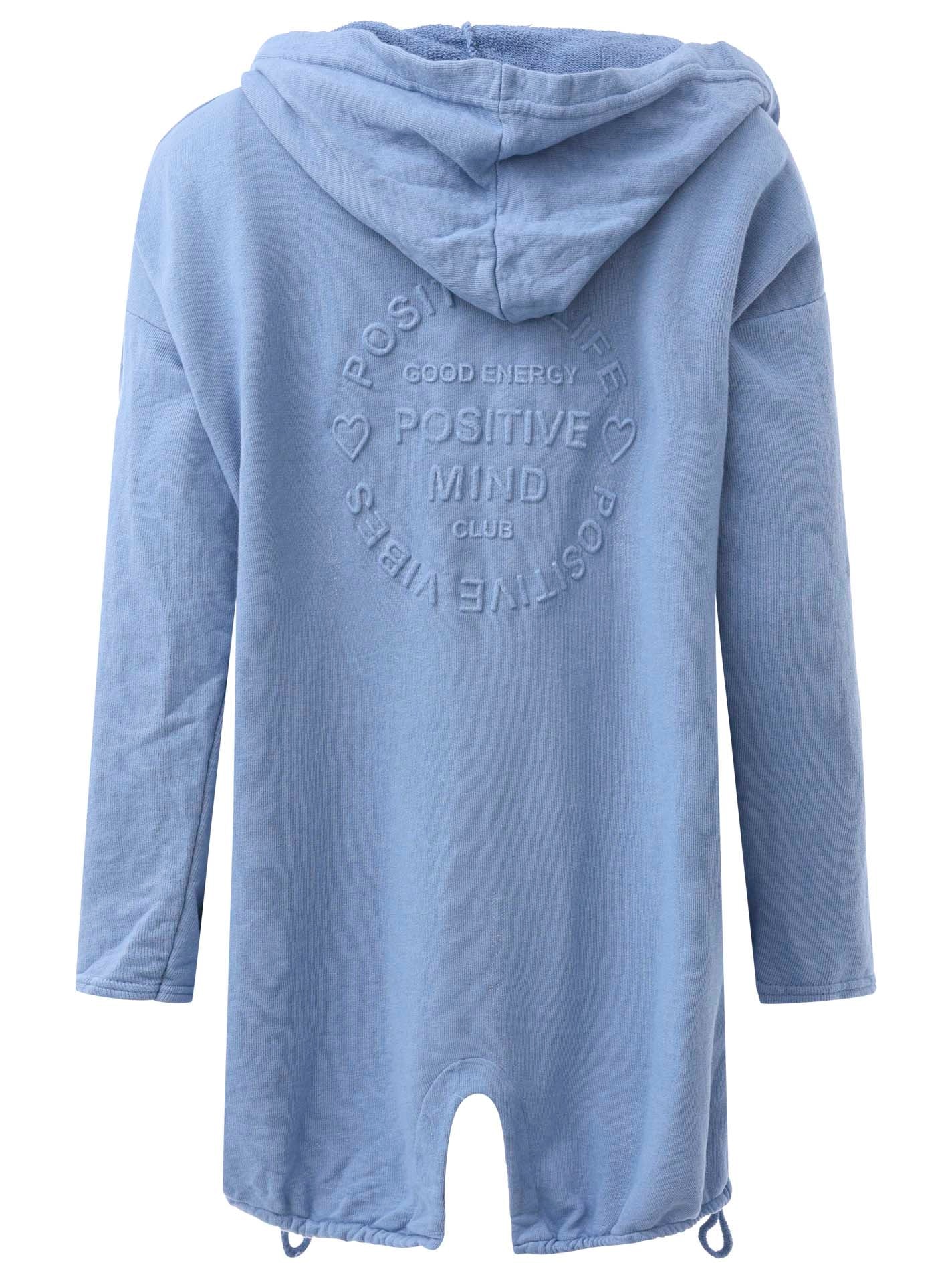 Zwillingsherz Jerseymantel »"Positive Mind"«, mit Kapuze und "Positiv Mind" Schriftzug auf der Rückseite
