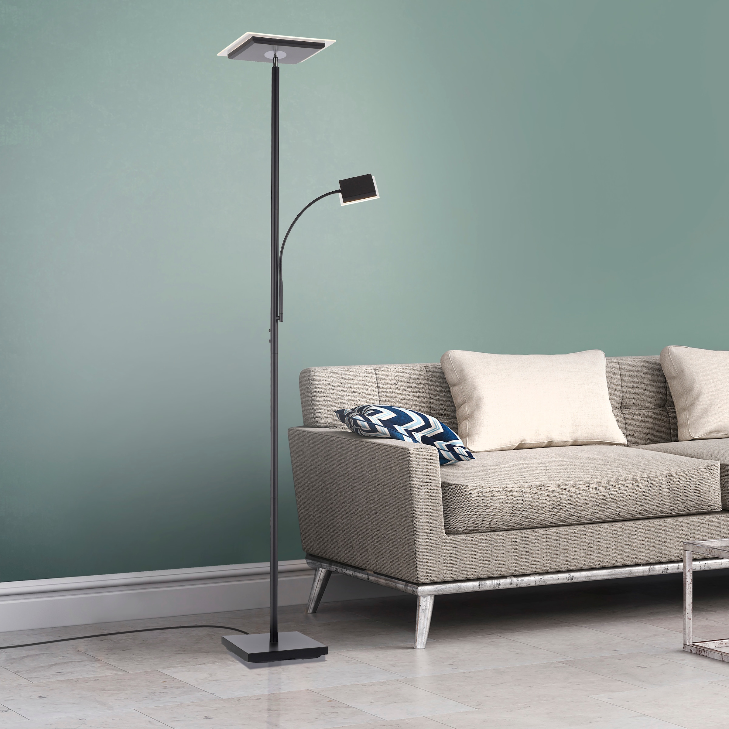 JUST LIGHT Stehlampe »HANS« LED-Board 1 Stk. Warmweiß LED, dimmbar über Touchdimmer, Schalter, Touchschalter