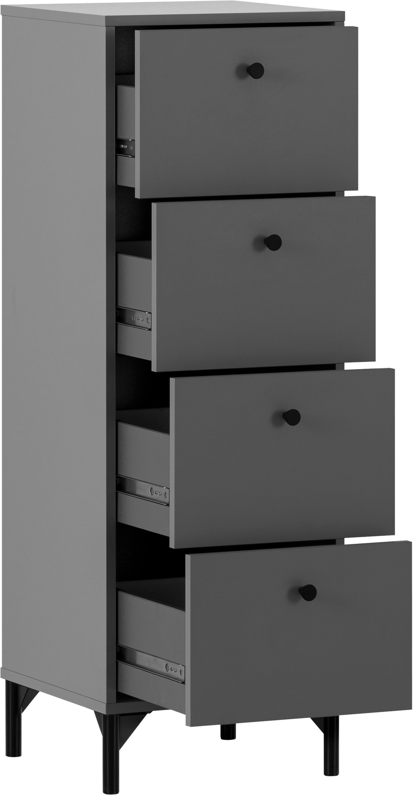 Schildmeyer Kommode »Smash, Breite 40 cm« 4 Schubladen mit Teilauszug und Metallbeschlägen