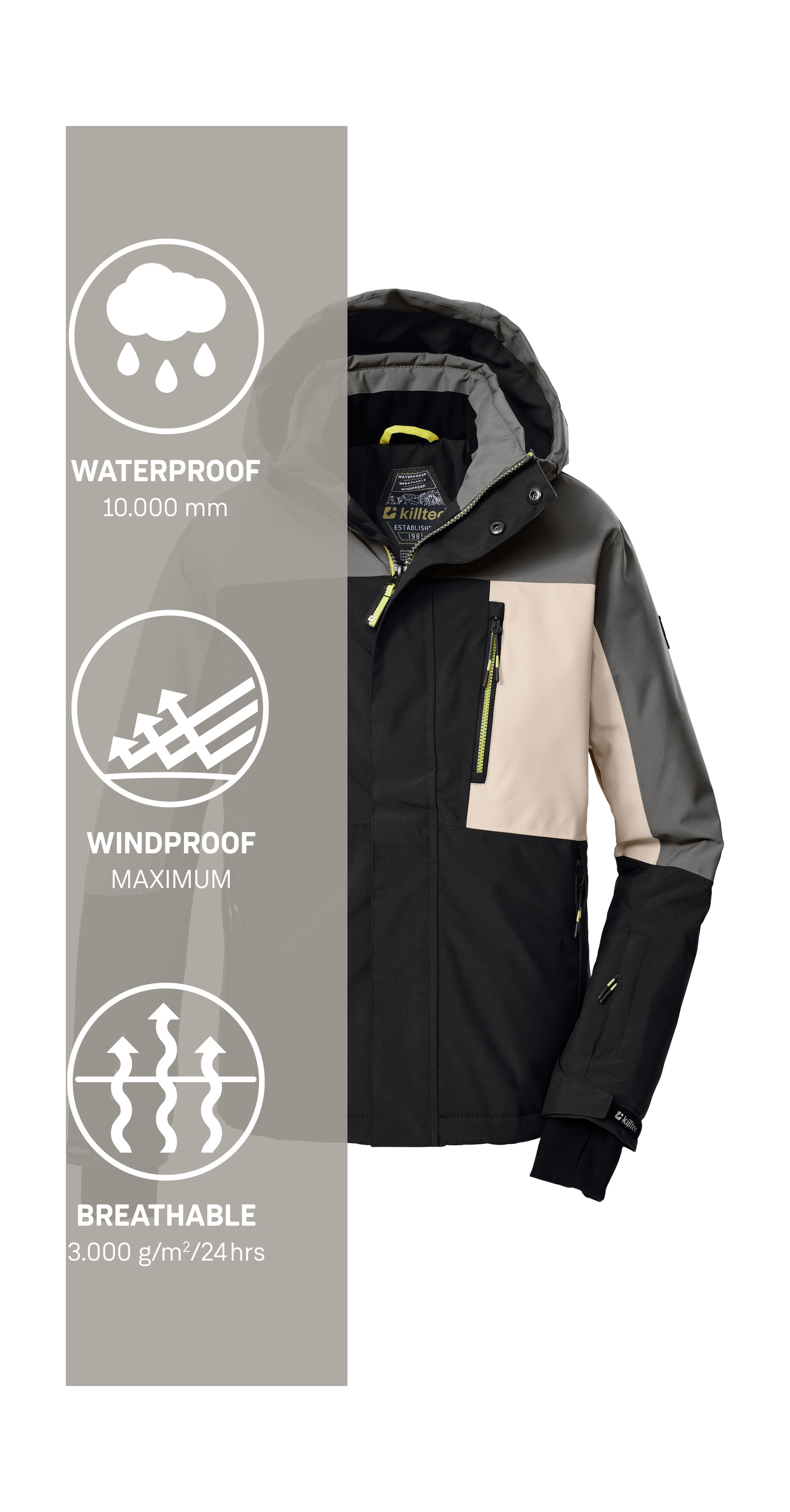 Killtec Skijacke »KSW 200 BYS SKI JCKT« Killtec Kids Skijacke: wasserdicht, atmungsaktiv, reflektierend