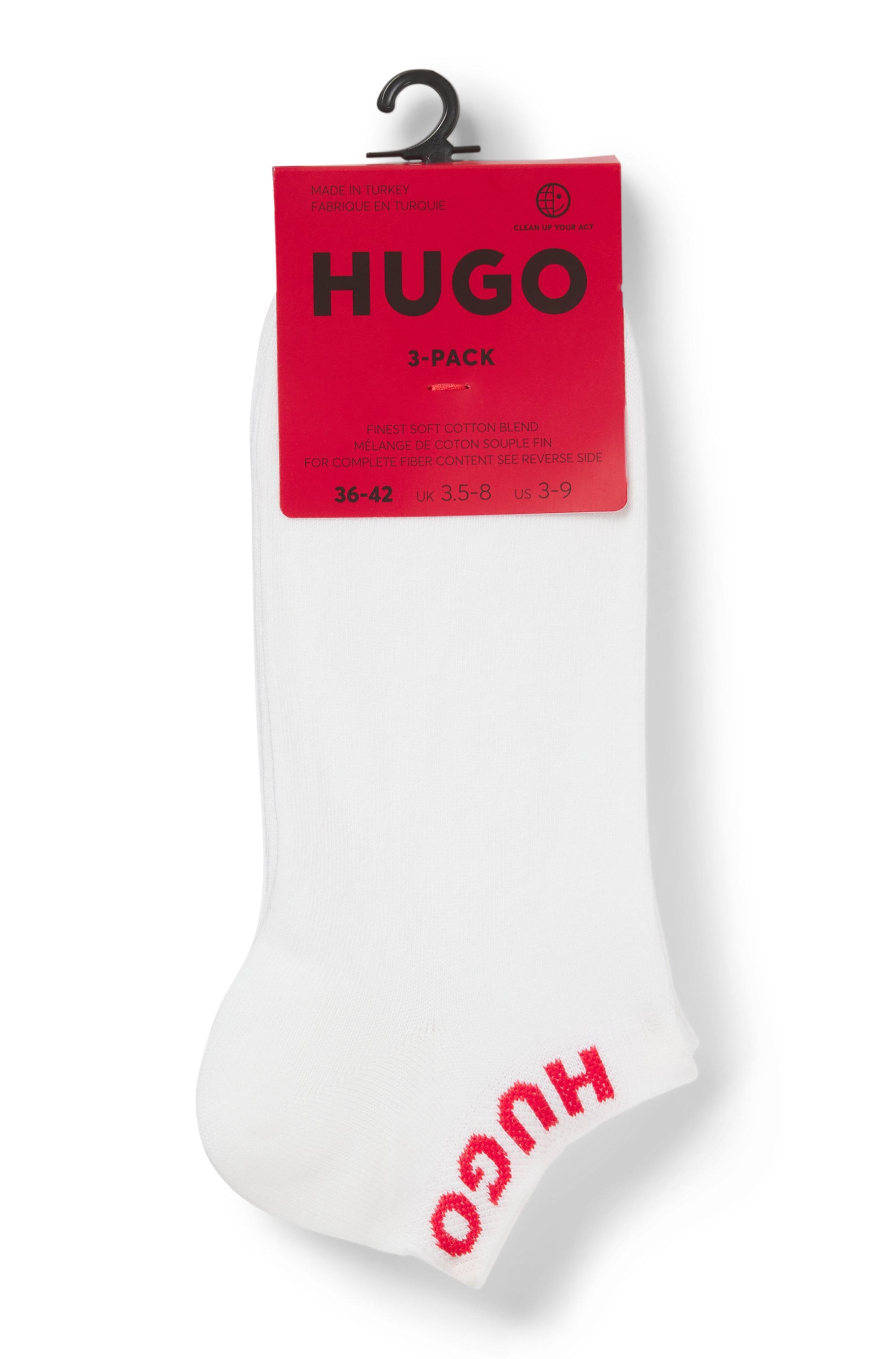 HUGO Underwear Socken »3P AS UNI CC W«, (Packung, 3 Paar, 3er), mit kontrastfarbenen Logoschriftzug