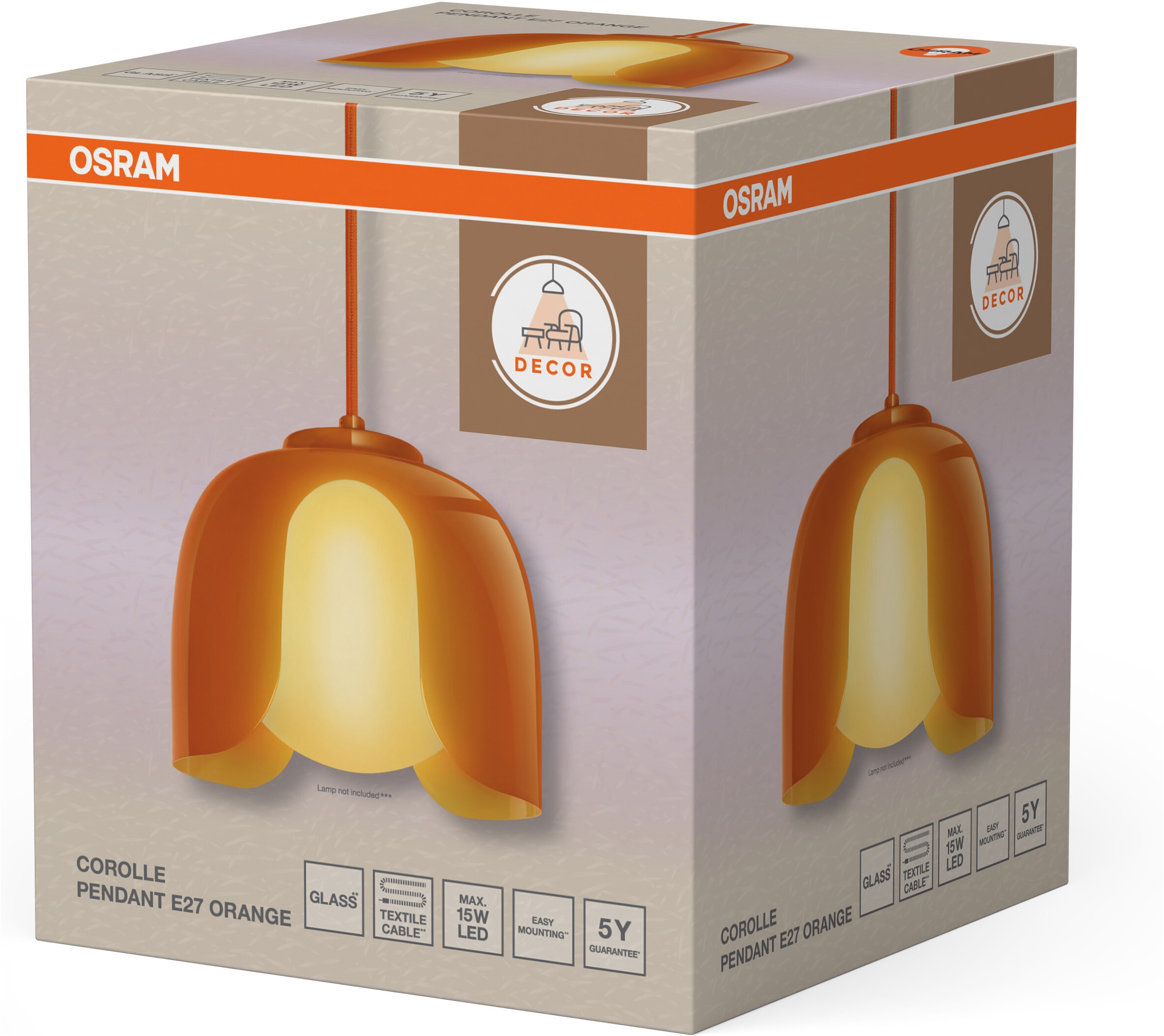 Osram Pendelleuchte »Decor Corolle« E27 1 Stk. Fassung E27, Stahl und Glas
