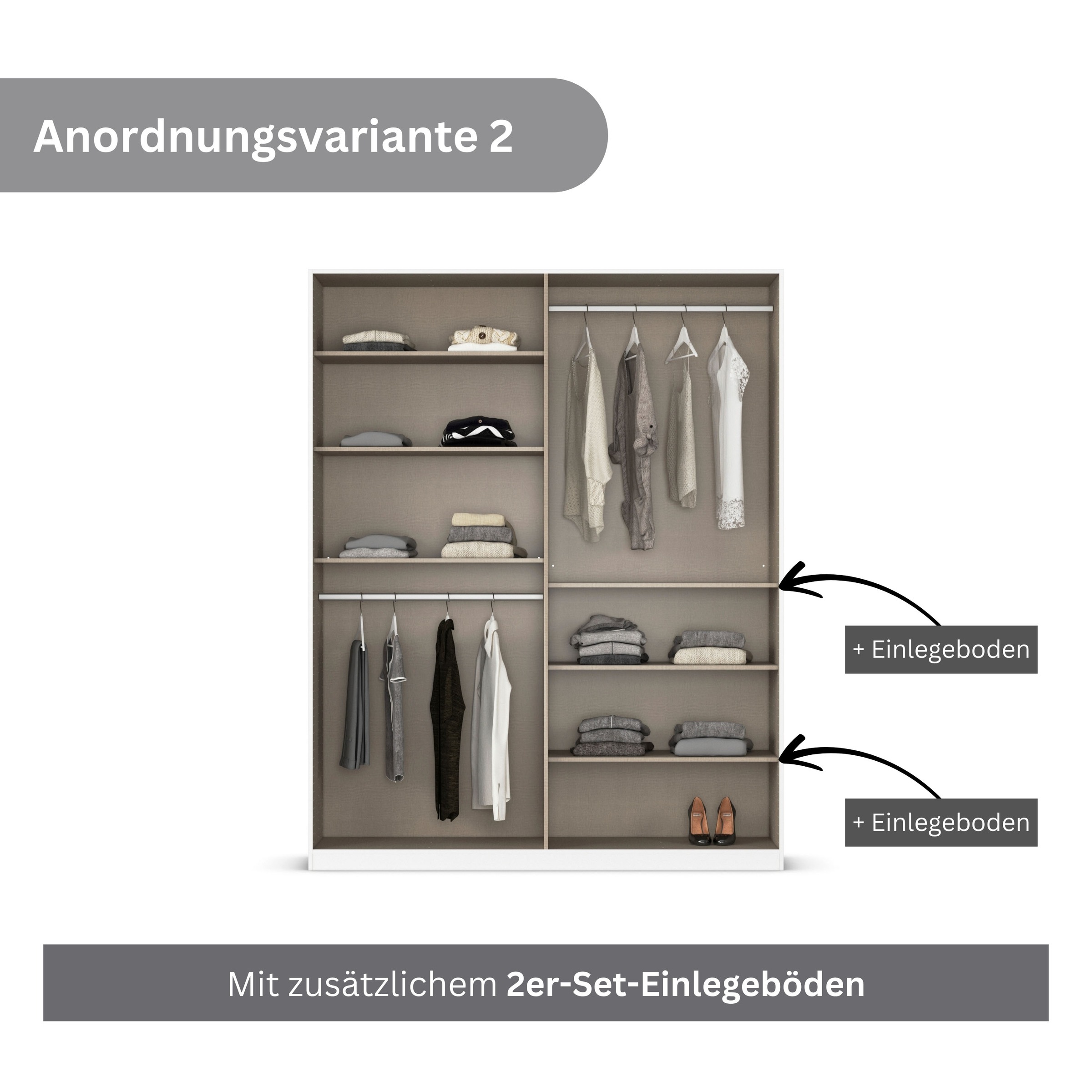 rauch Drehtürenschrank »Kleiderschrank Schrank Garderobe AGORDO mit Dekor- oder Hochglanzfront«, (in zwei Griff-Farben), durchdachte Innenausstattung, in 6 Breiten und 2 Höhen MADE IN GERMANY