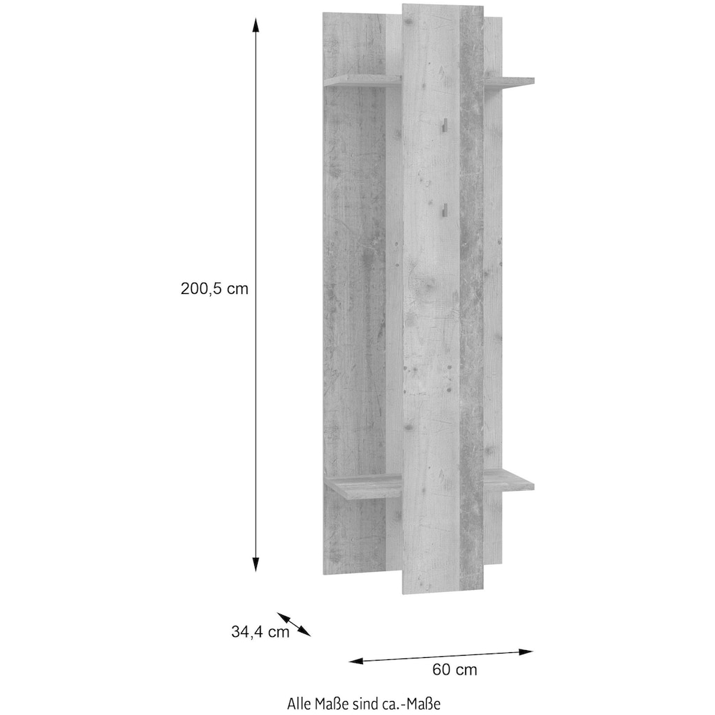 FORTE Garderobenpaneel »Clif«, (4 St.), Breite ca. 60 cm