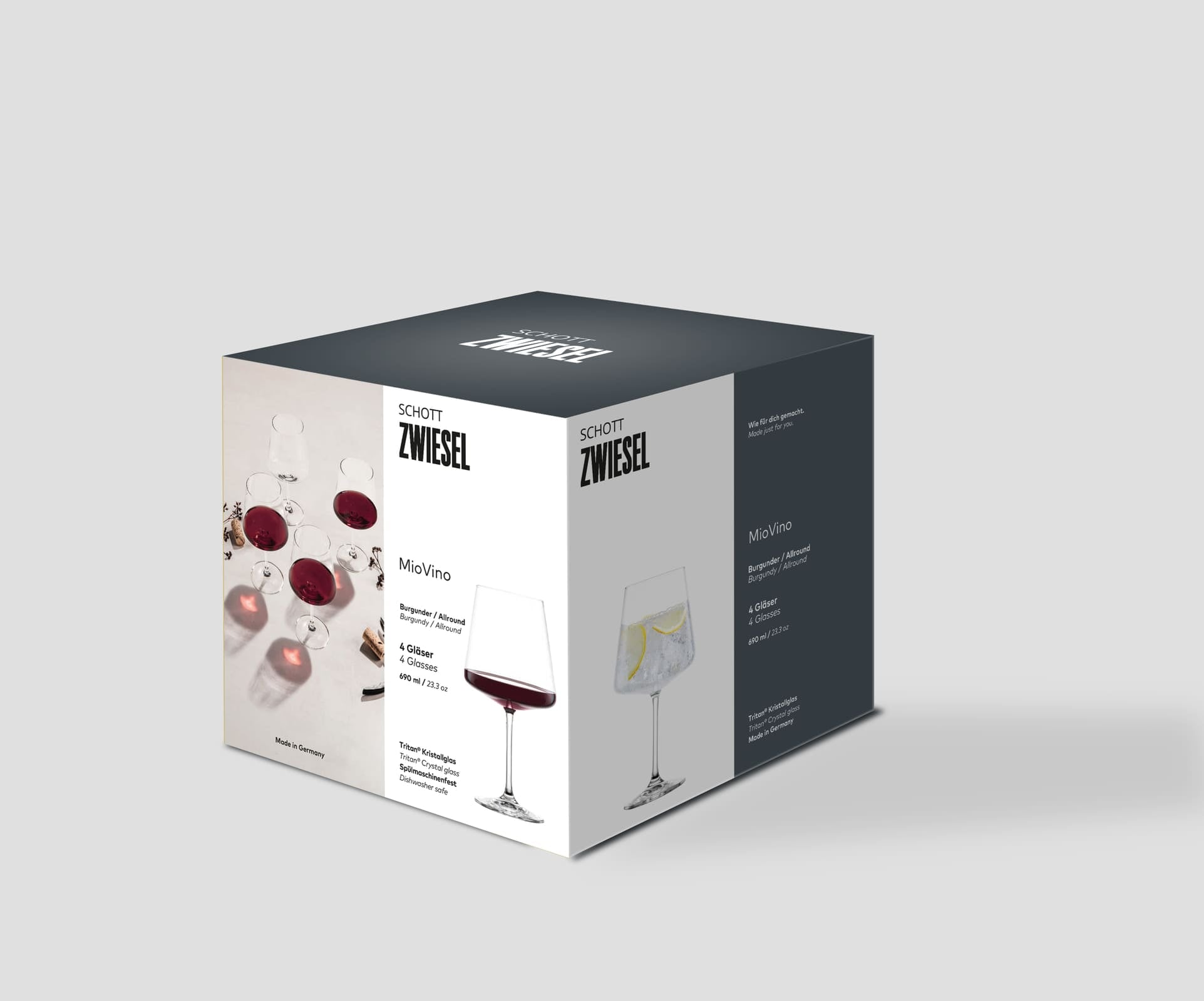 SCHOTT-ZWIESEL Rotweinglas »Burgundergläser MioVino 690 ml 4er Set transparent« Spülmaschinengeeignet