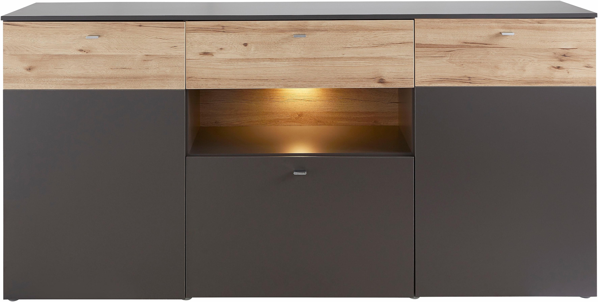 FORTE Sideboard »Como«, Kommode, Stauraumschrank, LED Beleuchtung, Soft Close, Stauraum