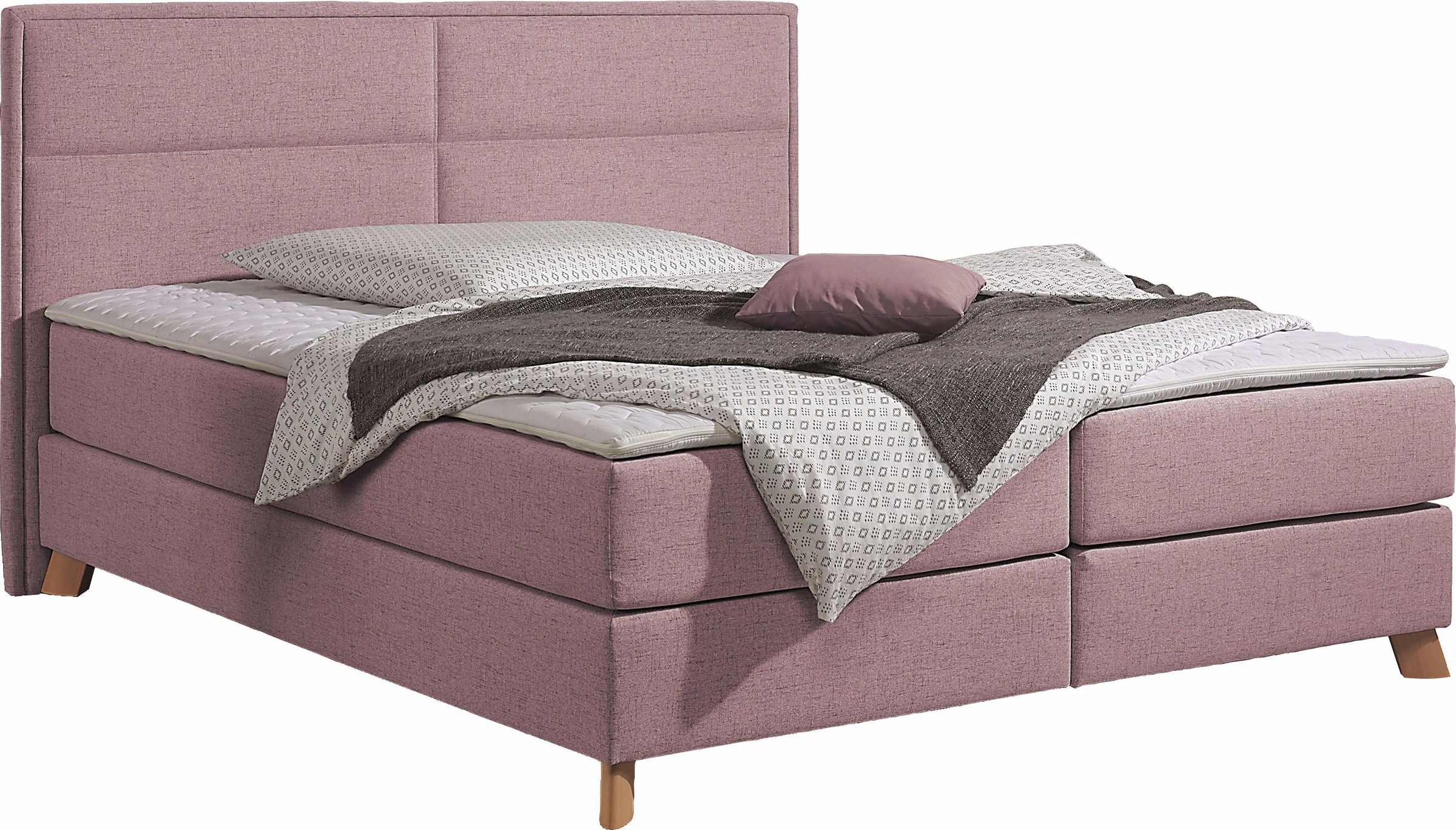 Home affaire Boxspringbett »Caria«, in 5 Breiten, 3 Matratzen-Ausführungen, 2 Härtegraden, Topper