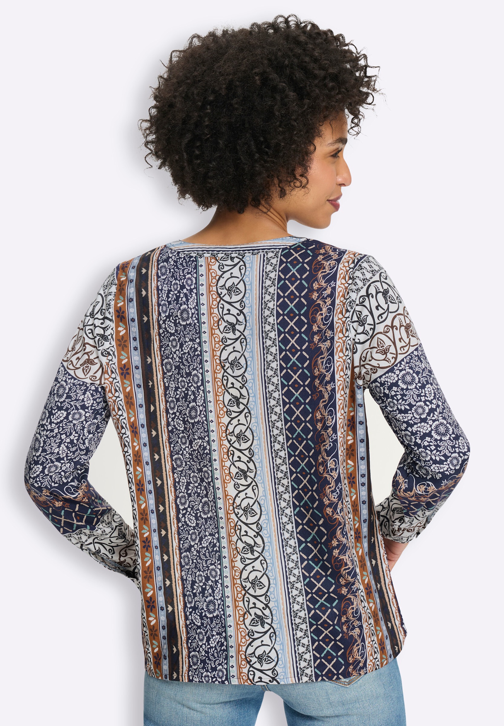 heine Klassische Bluse »Druckbluse Druckbluse in Patch-Optik«