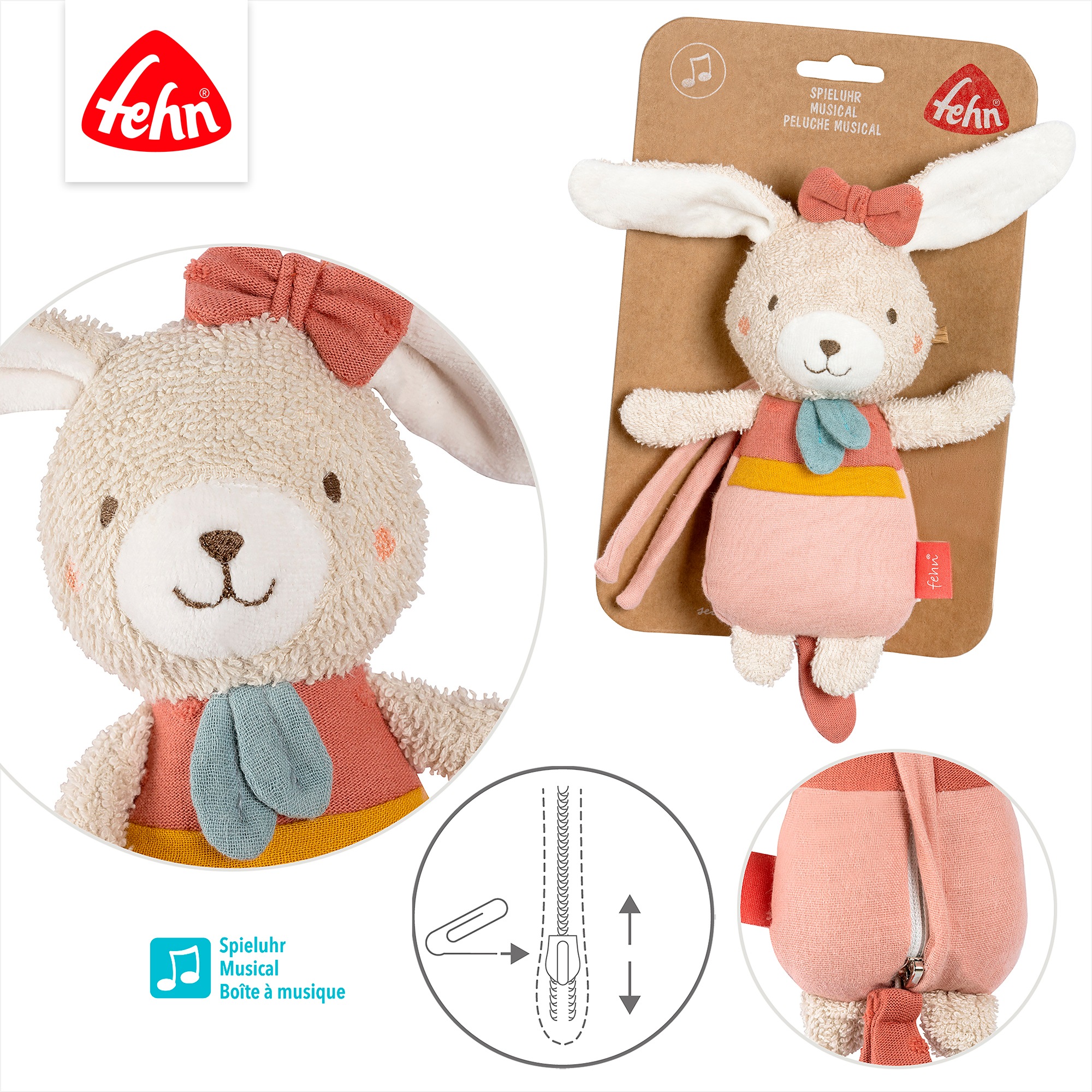Fehn Spieluhr »Spieluhr Hase« mit herausnehmbarem Spielwerk